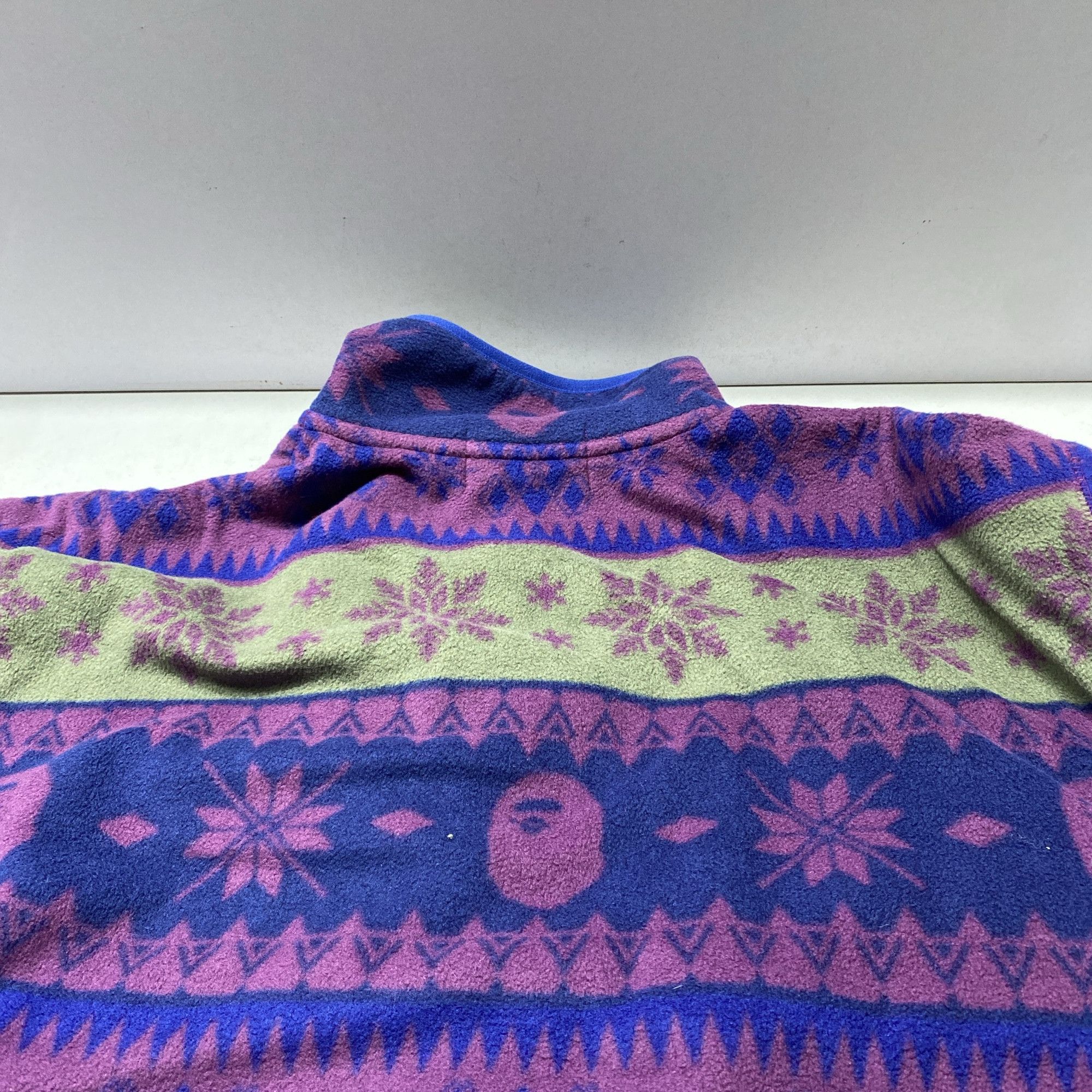 Bape A BATHING APE Snowflake Pattern Fleece Jacket Size M Size US M / EU 48-50 / 2 - 6 Thumbnail