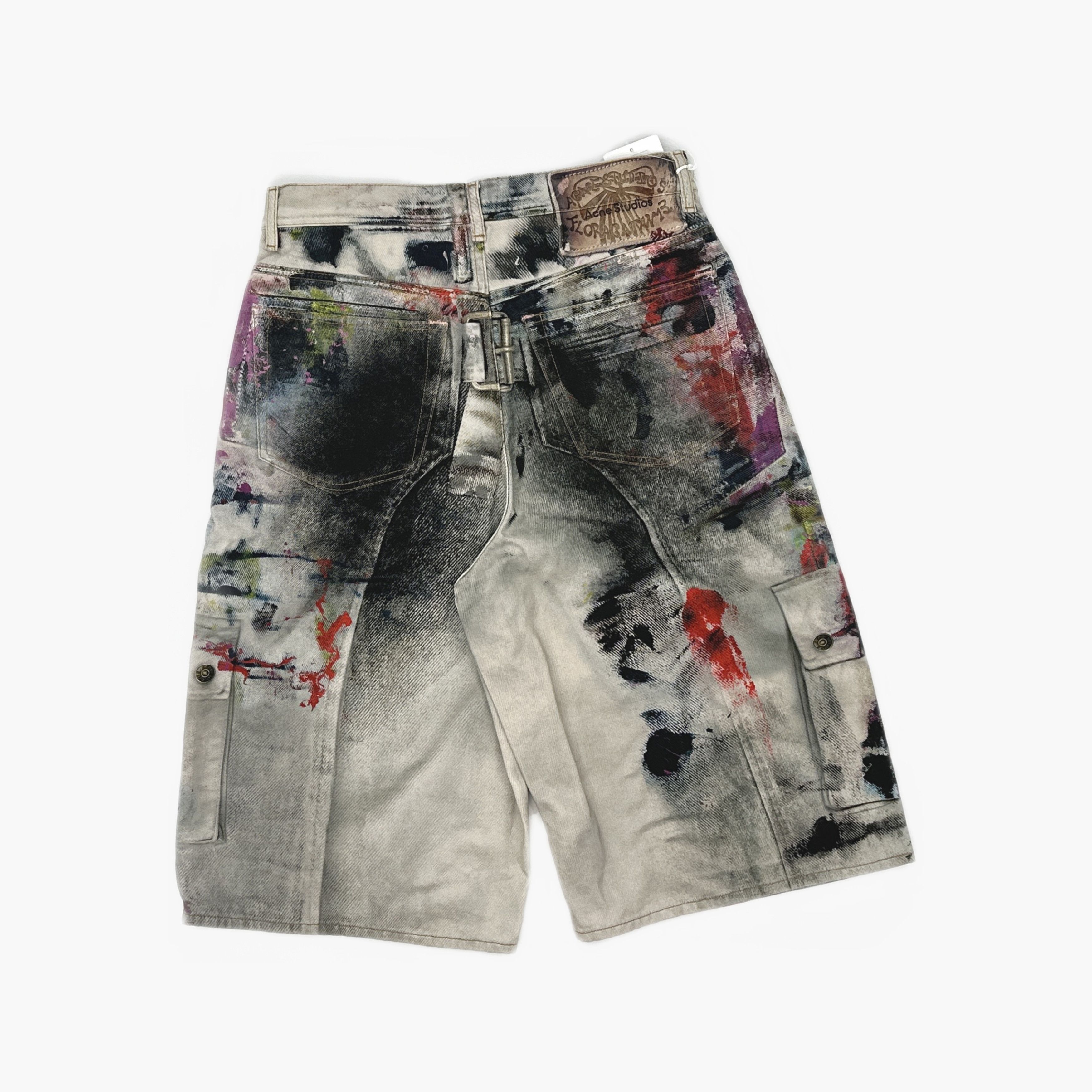 Acne Studios Acne Studios Paint Splatter Denim Shorts Size 32 Size US 32 / EU 48 - 2 Thumbnail