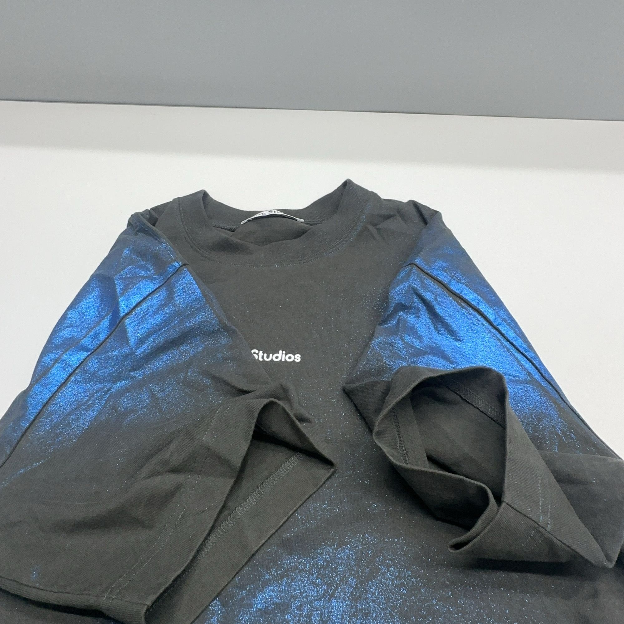 Acne Studios Acne Studios Blue Spray Effect T-Shirt Size M Size US M / EU 48-50 / 2 - 9 Thumbnail
