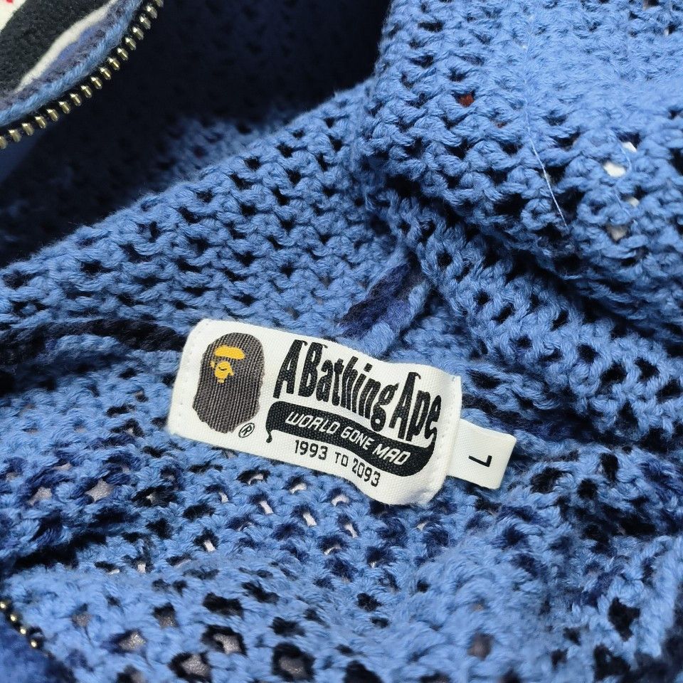 Bape A Bathing Ape Camo Crochet Shark Hoodie Size L Size US L / EU 52-54 / 3 - 3 Thumbnail