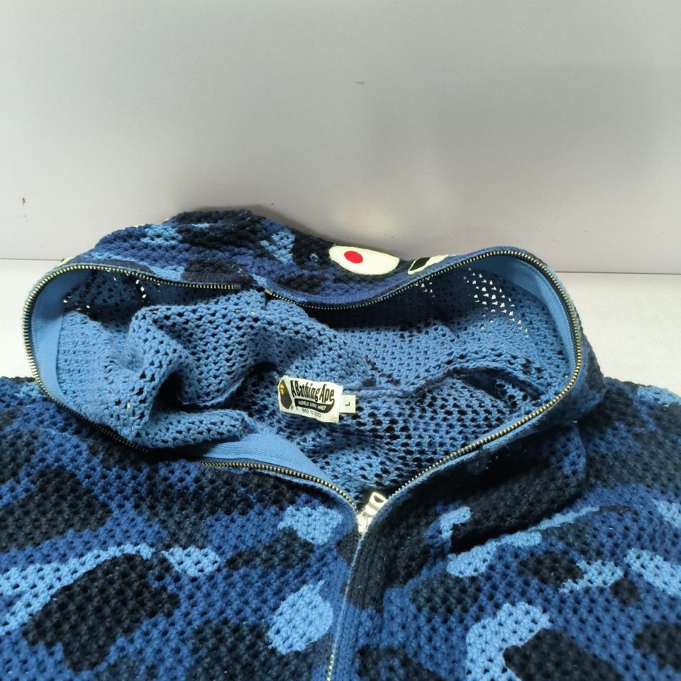 Bape A Bathing Ape Camo Crochet Shark Hoodie Size L Size US L / EU 52-54 / 3 - 9 Thumbnail