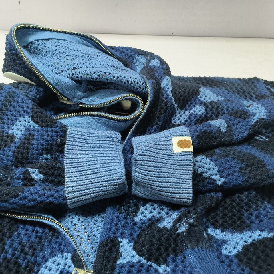 Bape A Bathing Ape Camo Crochet Shark Hoodie Size L Size US L / EU 52-54 / 3 - 8 Thumbnail