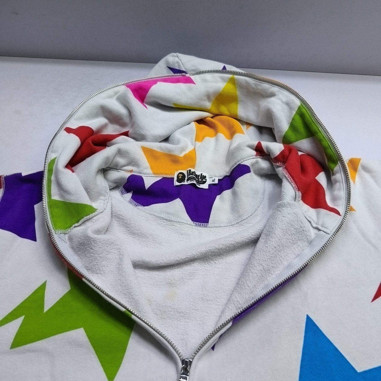 Bape A BATHING APE Star Pattern Zip Hoodie Size XL Size US XL / EU 56 / 4 - 8 Thumbnail