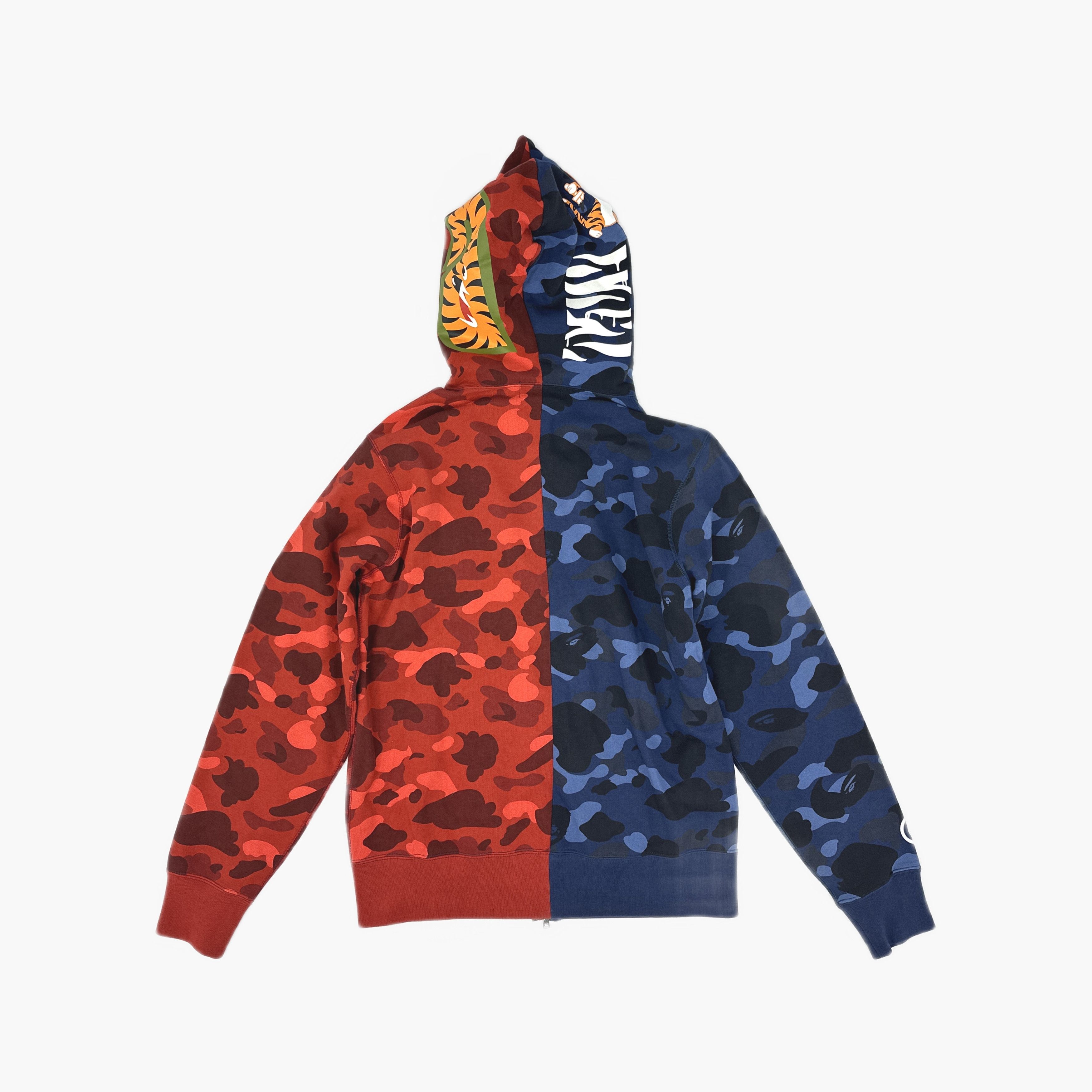 Bape A BATHING APE Split Camo Shark Full Zip Hoodie Size XL Size US XL / EU 56 / 4 - 2 Thumbnail