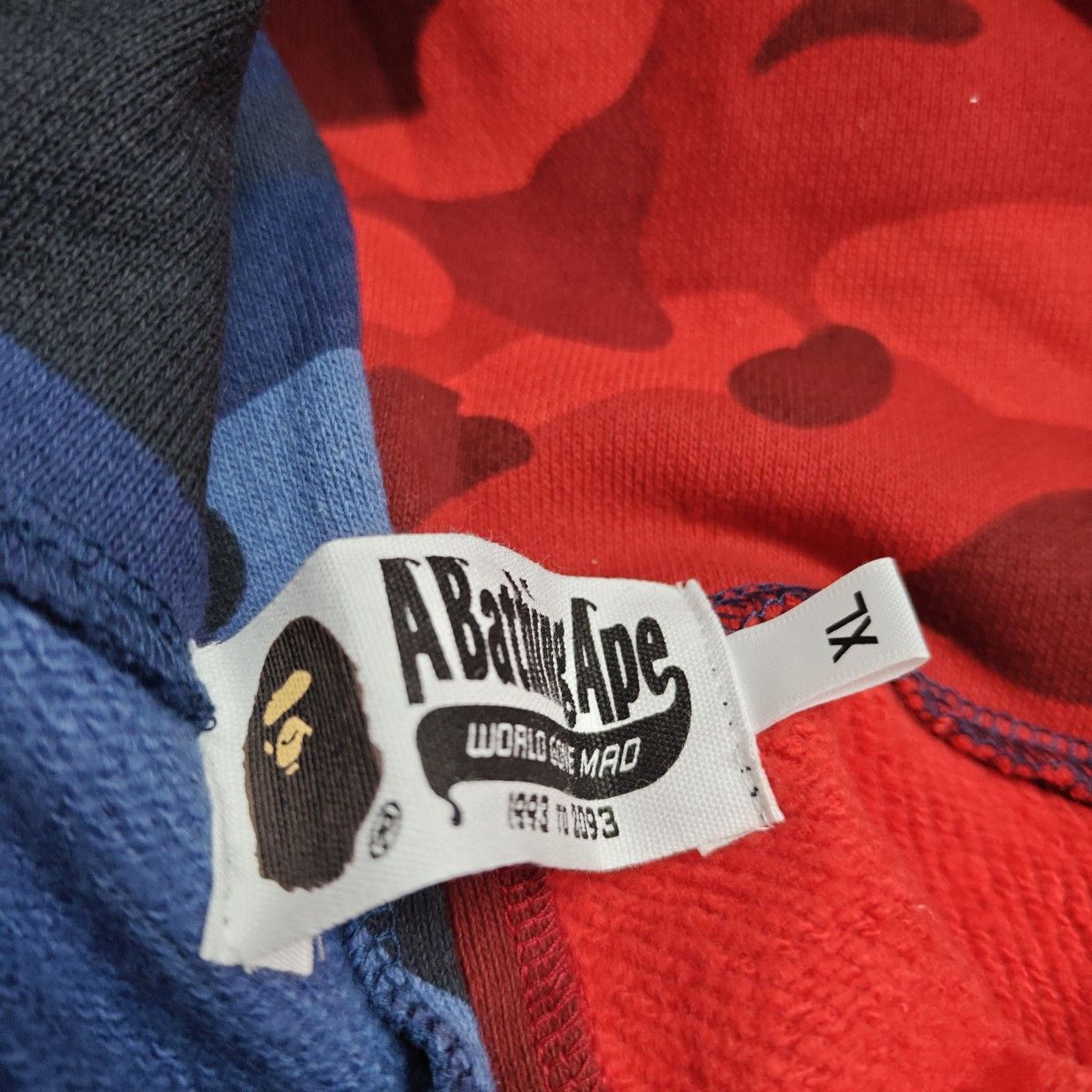 Bape A BATHING APE Split Camo Shark Full Zip Hoodie Size XL Size US XL / EU 56 / 4 - 3 Thumbnail