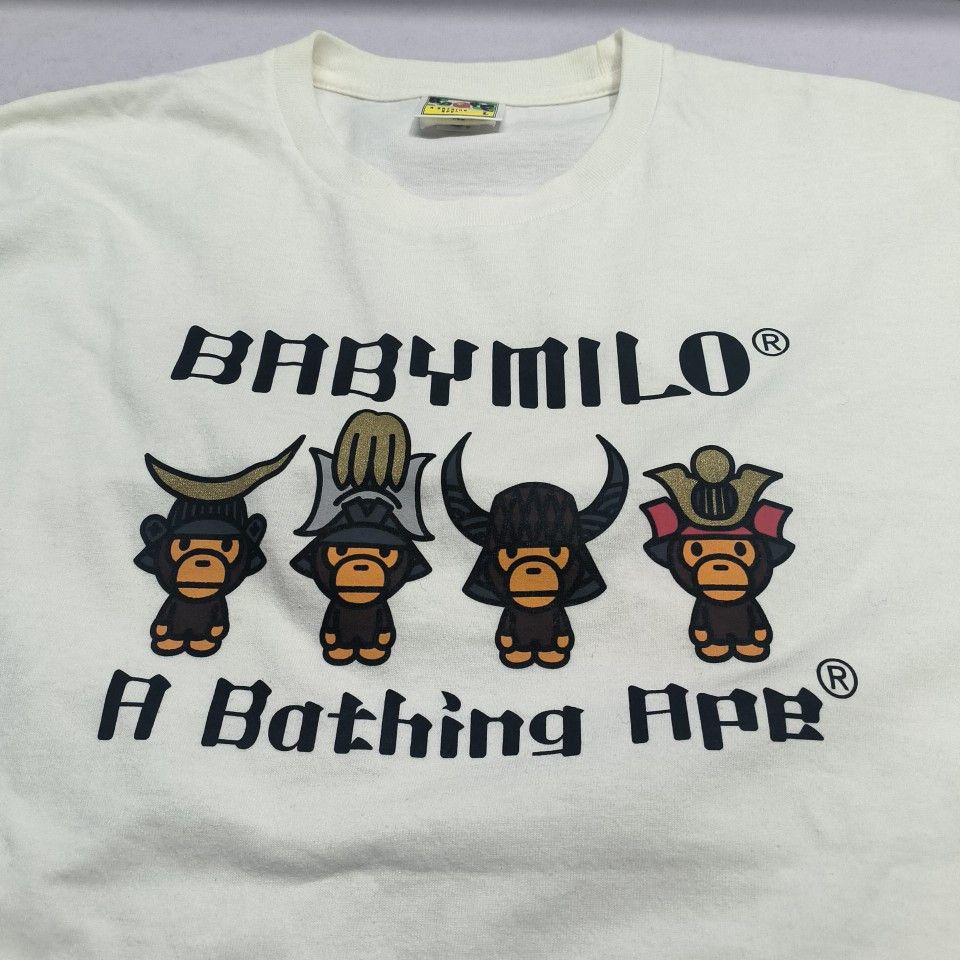 Bape A BATHING APE Baby Milo Samurai Graphic T-Shirt Size L Size US L / EU 52-54 / 3 - 4 Thumbnail