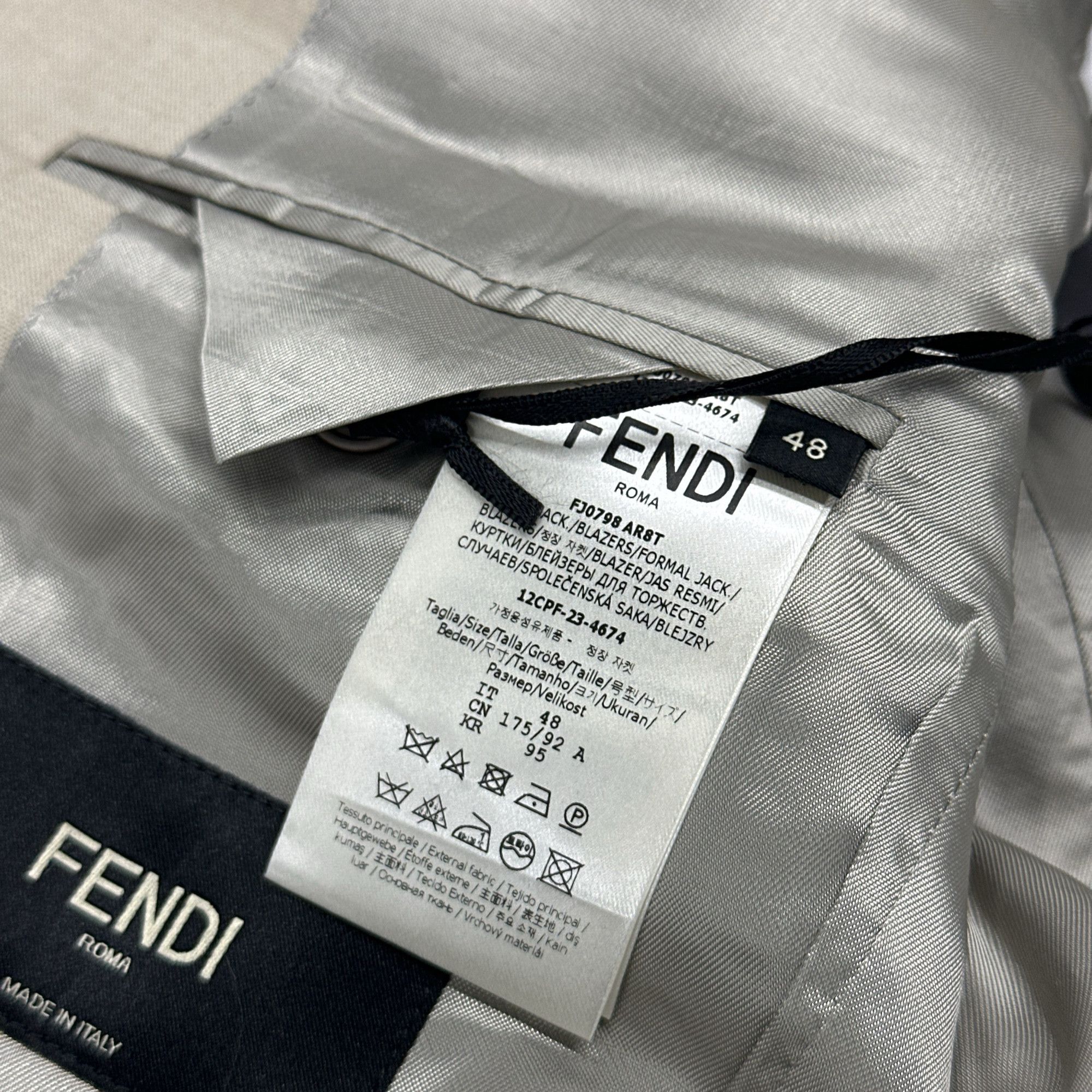 Fendi Fendi Beige Wool Blazer Size 48 Size 38R - 3 Thumbnail