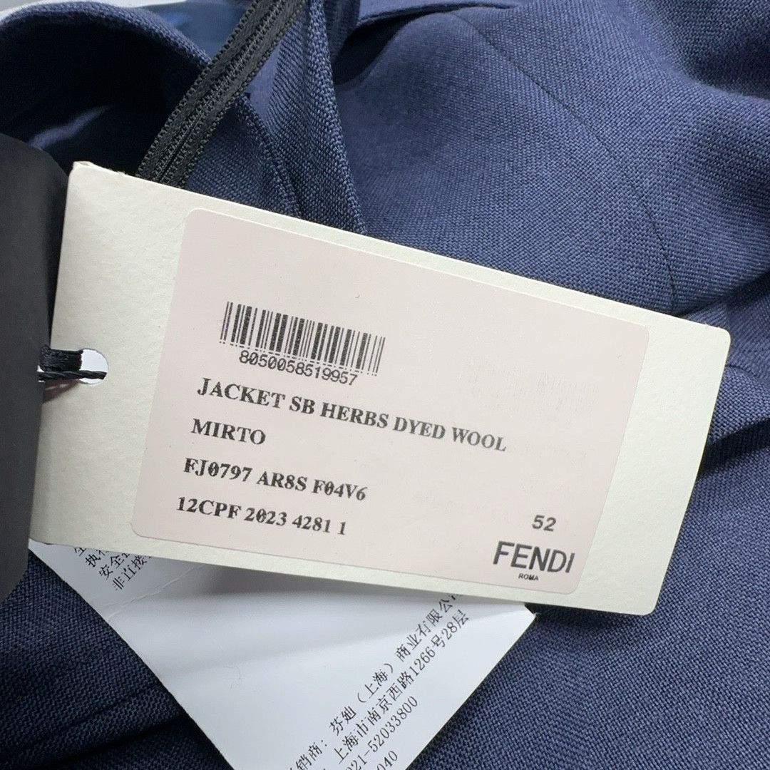 Fendi Fendi Blue Wool Light Jacket Size L Size US L / EU 52-54 / 3 - 3 Thumbnail