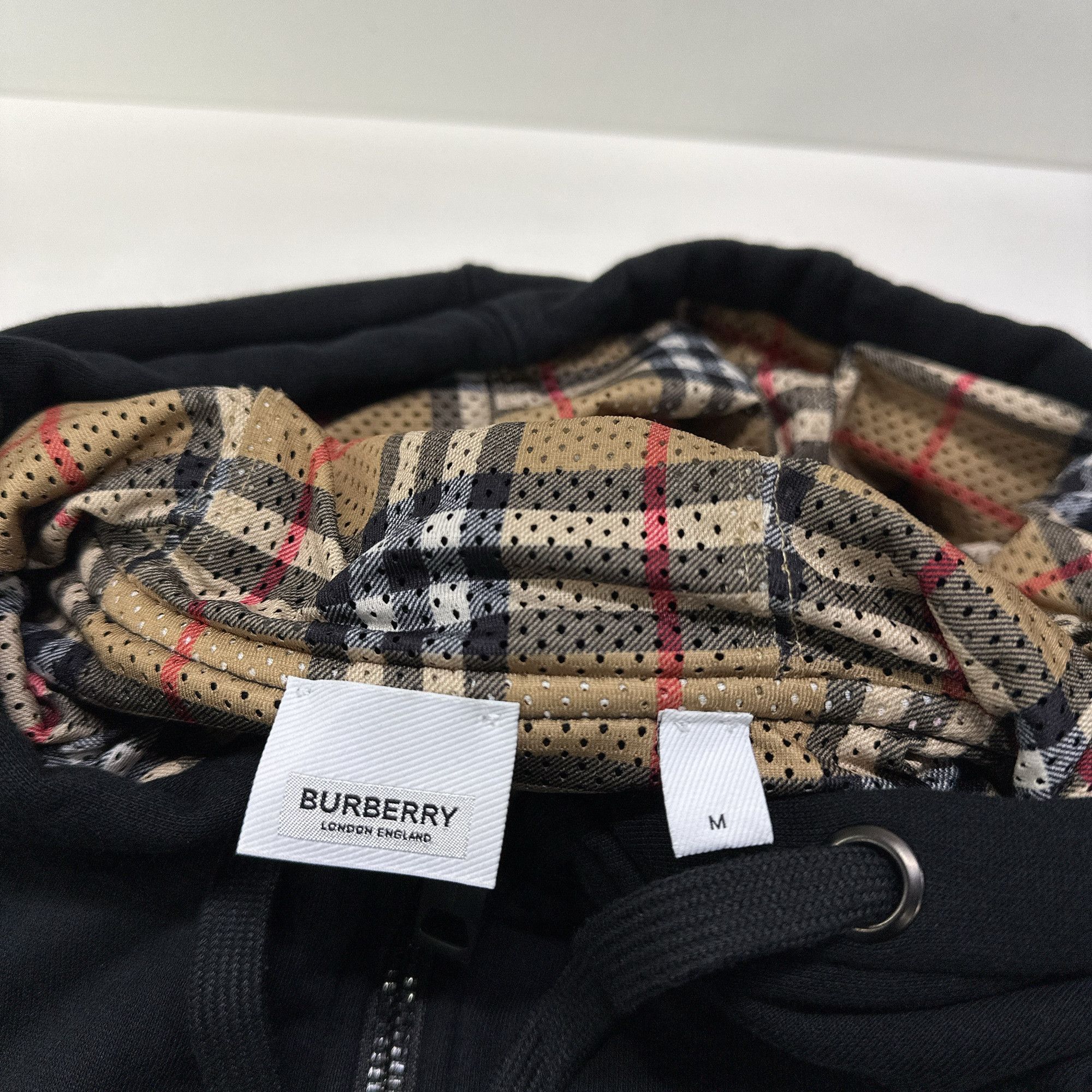 Burberry Burberry Logo Patch Check Lined Zip Hoodie Size M Size US M / EU 48-50 / 2 - 3 Thumbnail