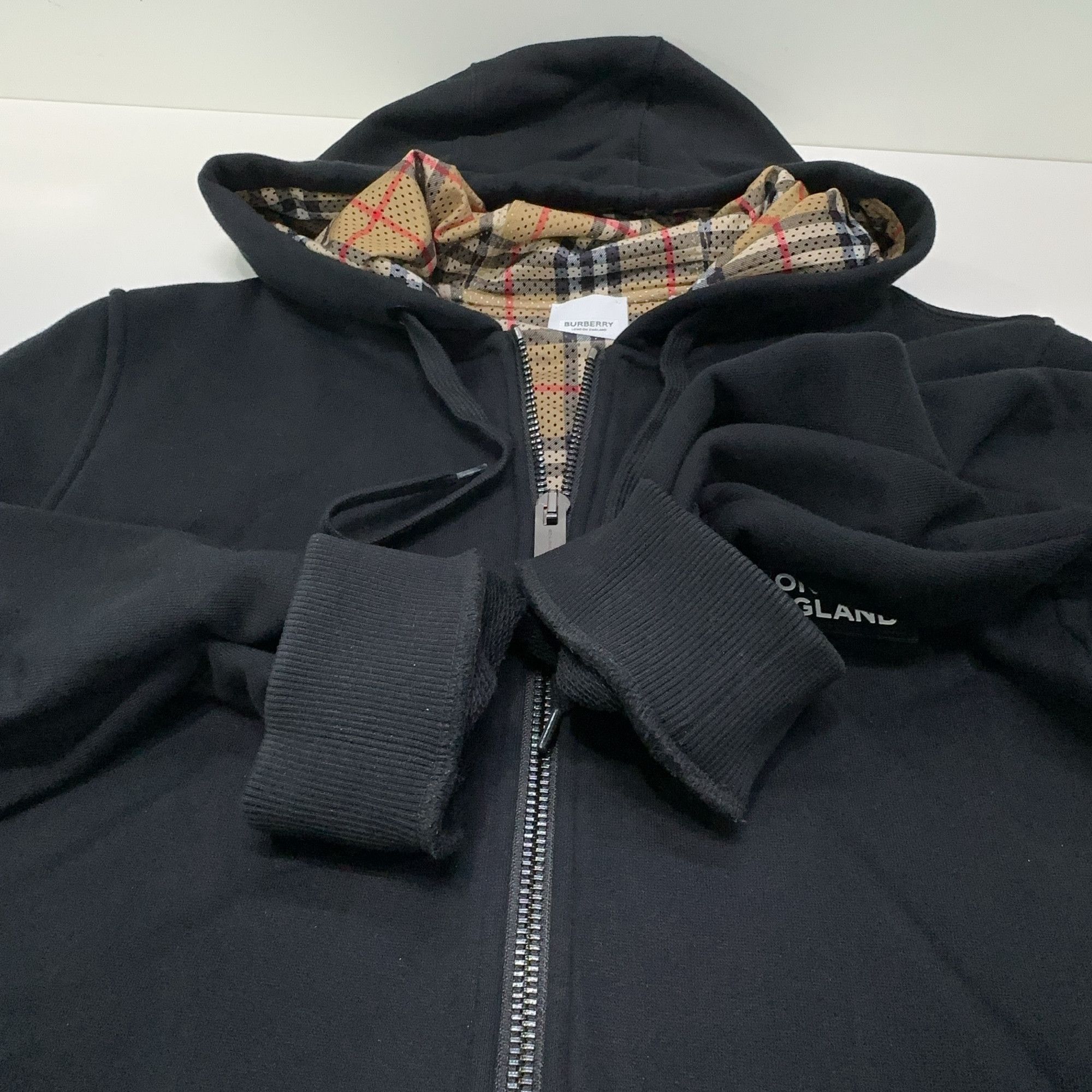 Burberry Burberry Logo Patch Check Lined Zip Hoodie Size M Size US M / EU 48-50 / 2 - 7 Thumbnail