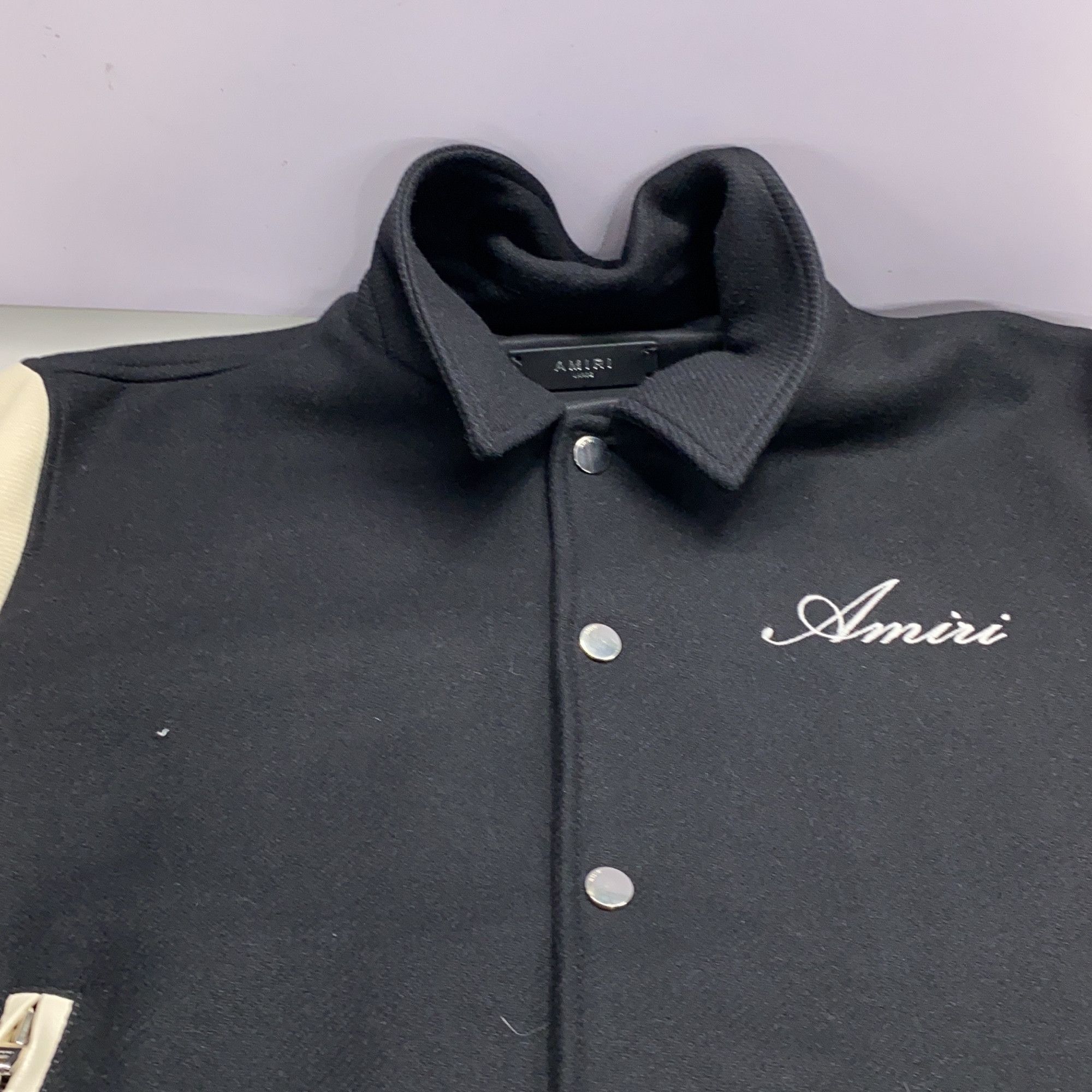 Amiri AMIRI Bone Embroidery Varsity Jacket Size L Size US L / EU 52-54 / 3 - 11 Thumbnail