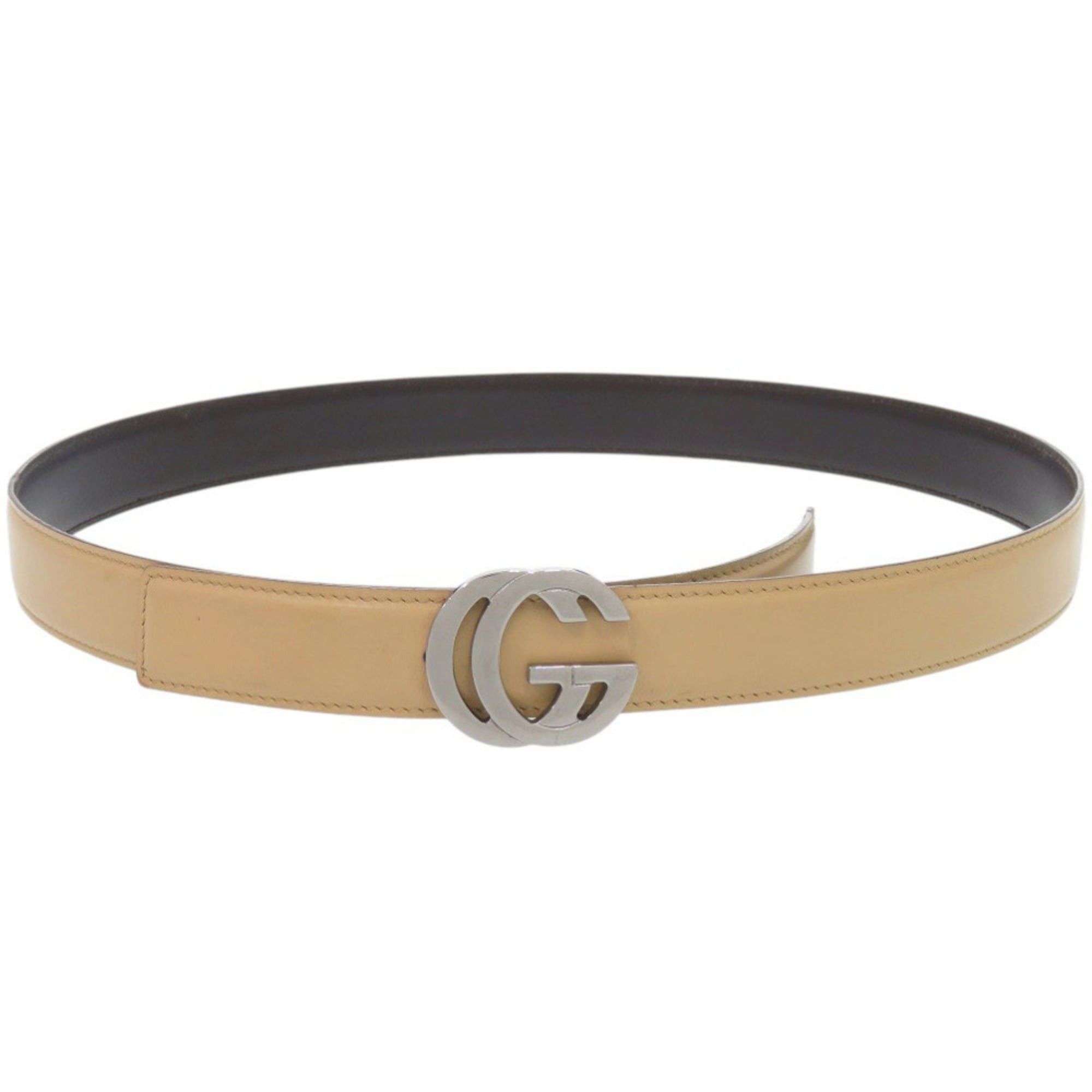 Gucci Gucci Interlocking G Leather Beige Belt 0521GUCCI Size ONE SIZE - 3 Thumbnail
