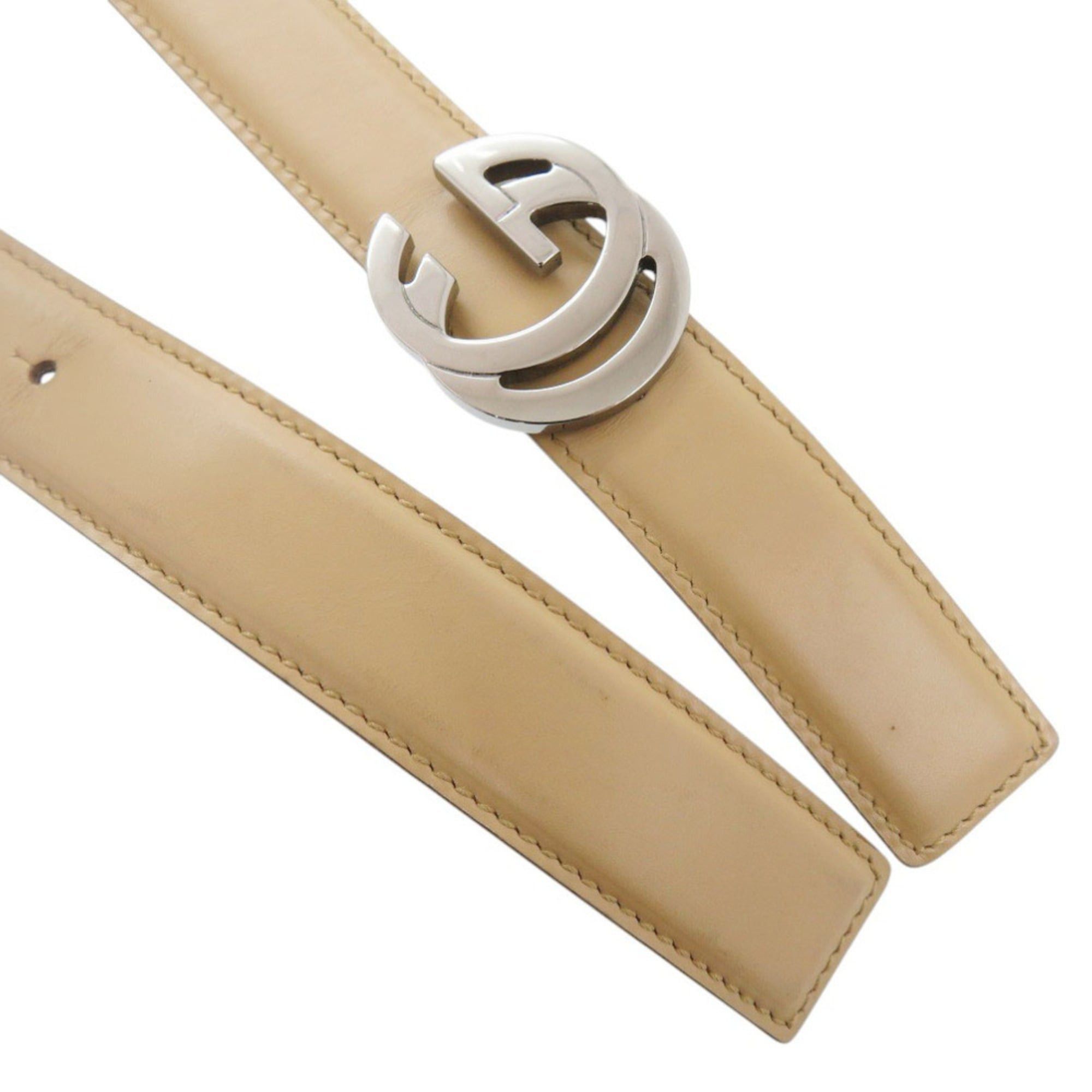 Gucci Gucci Interlocking G Leather Beige Belt 0521GUCCI Size ONE SIZE - 5 Thumbnail