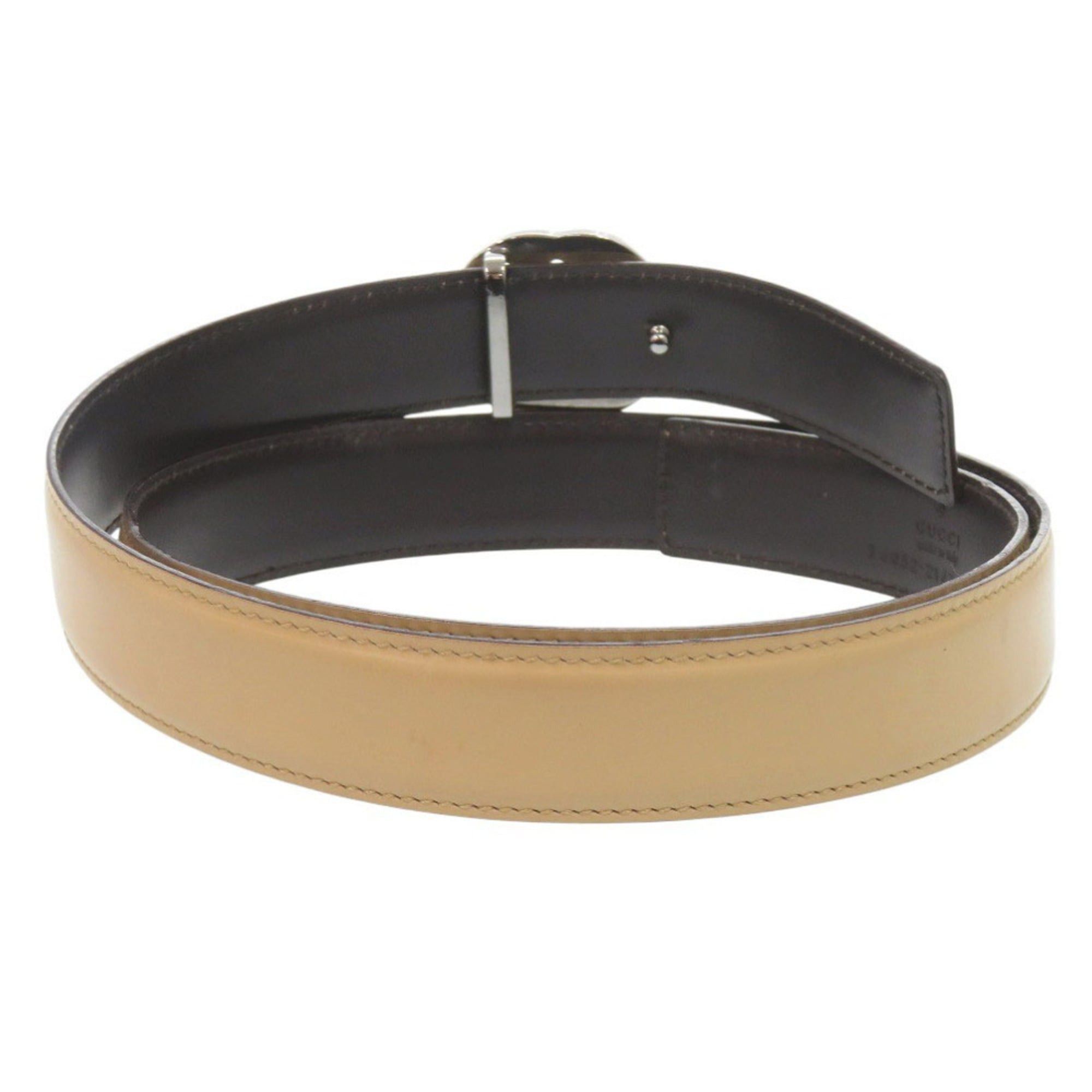 Gucci Gucci Interlocking G Leather Beige Belt 0521GUCCI Size ONE SIZE - 2 Thumbnail