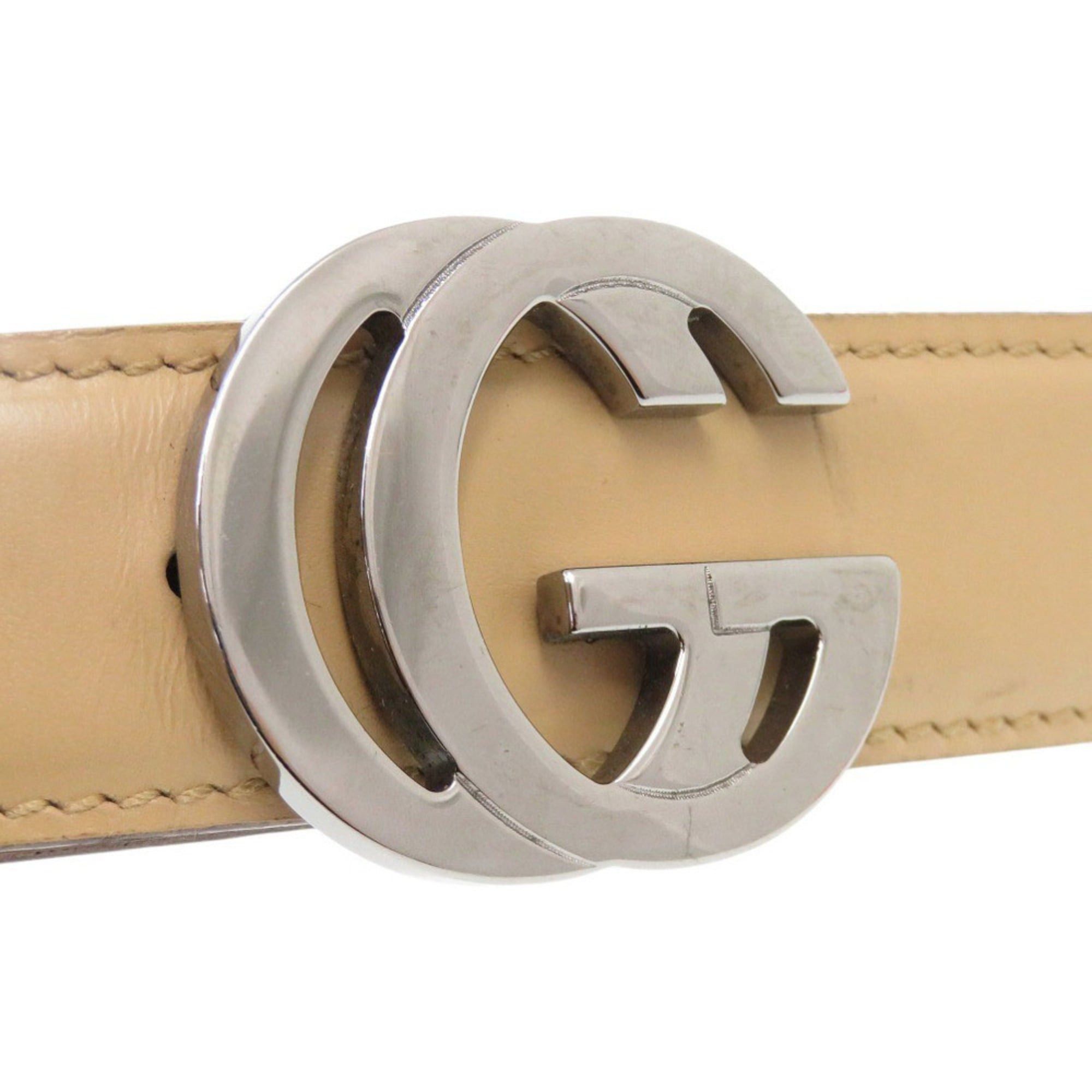 Gucci Gucci Interlocking G Leather Beige Belt 0521GUCCI Size ONE SIZE - 4 Thumbnail