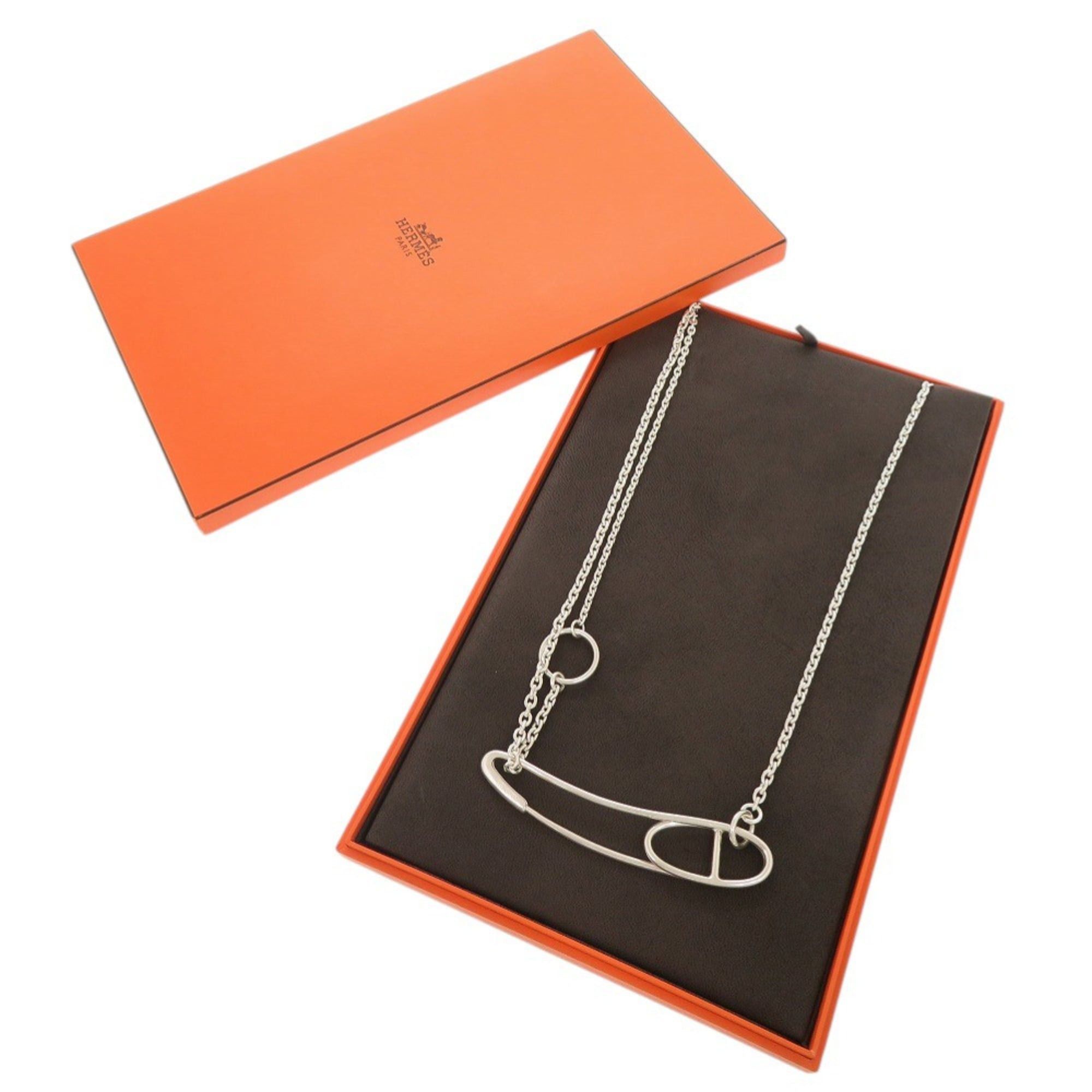 Hermes Hermes Chaine d'Ancre Punk Long Sterling Silver 925 Necklace 1791HERMES Size ONE SIZE - 2 Thumbnail