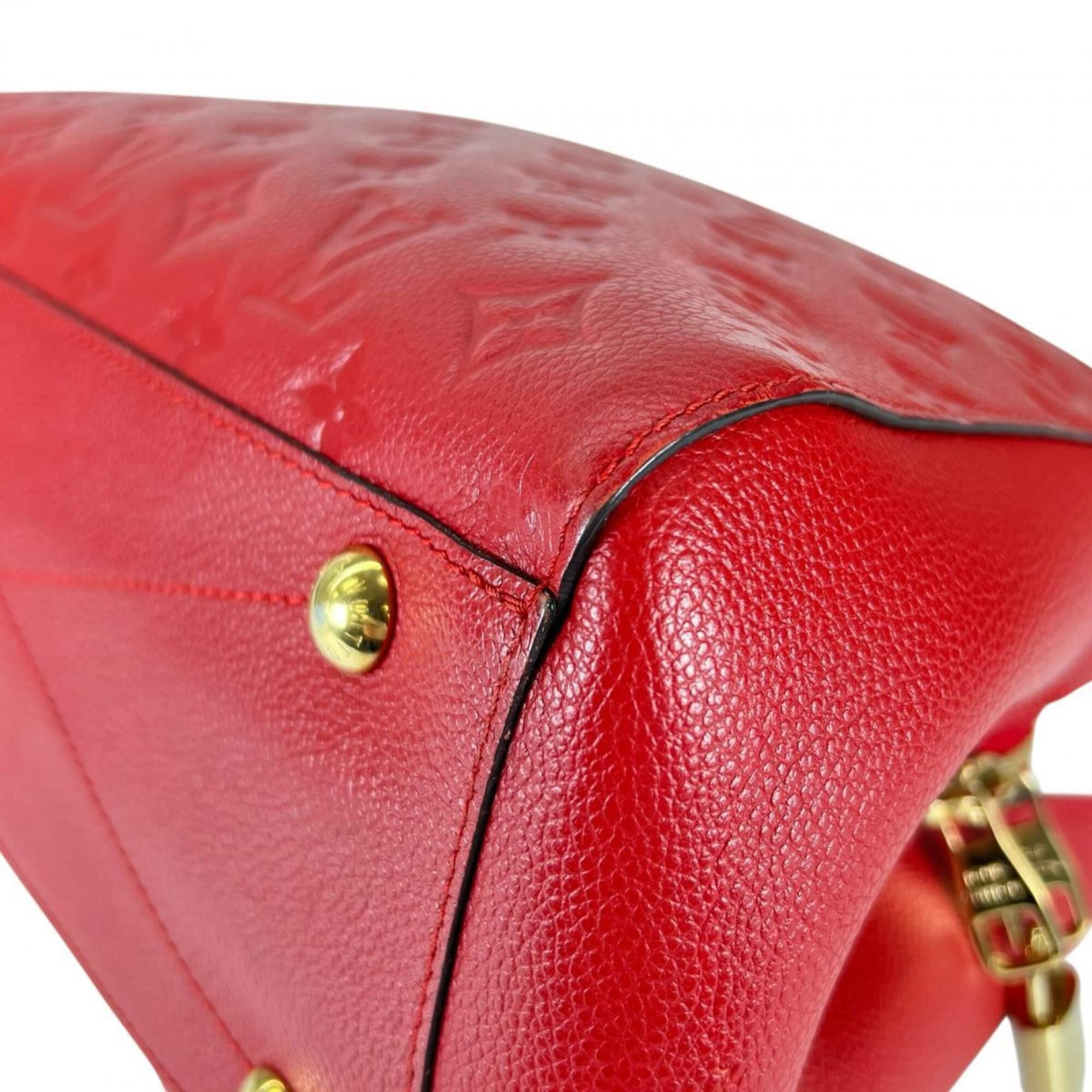 Louis Vuitton Louis Vuitton Handbag Cerise Montaigne MM Monogram Empreinte M41194 Red Size ONE SIZE - 6 Thumbnail