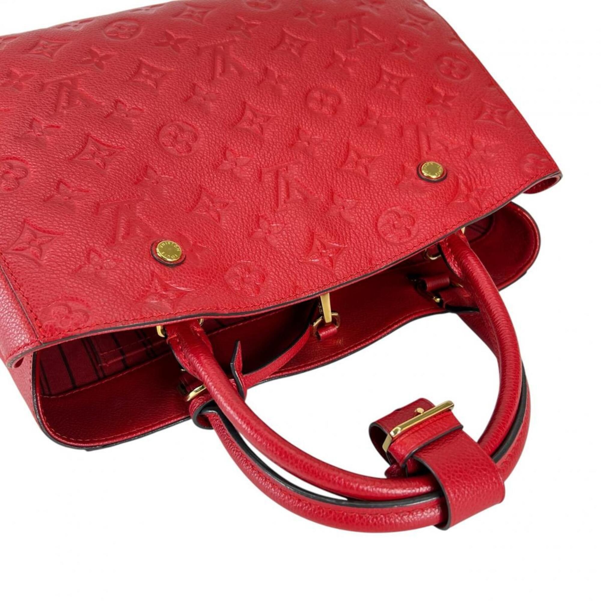 Louis Vuitton Louis Vuitton Handbag Cerise Montaigne MM Monogram Empreinte M41194 Red Size ONE SIZE - 9 Thumbnail