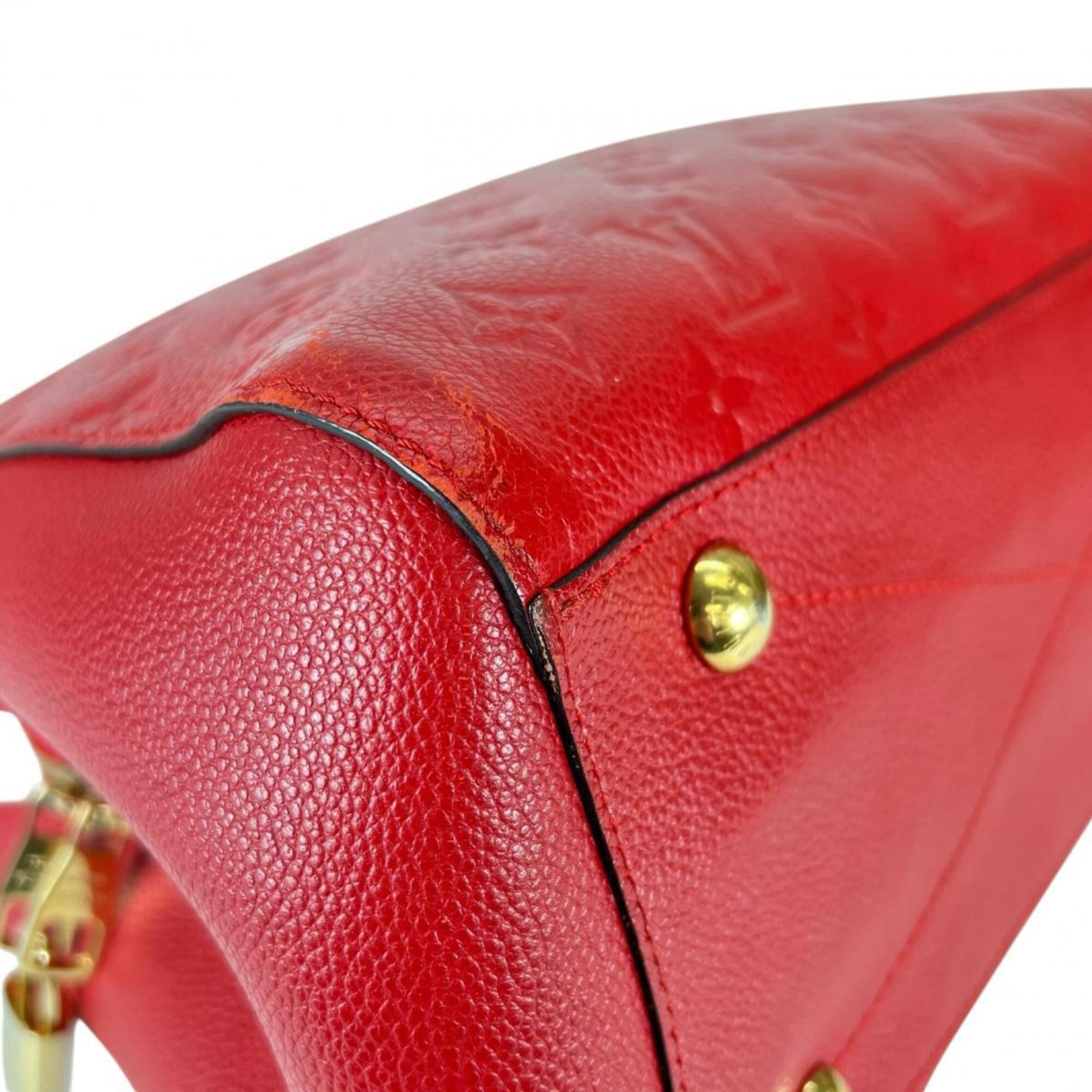 Louis Vuitton Louis Vuitton Handbag Cerise Montaigne MM Monogram Empreinte M41194 Red Size ONE SIZE - 7 Thumbnail