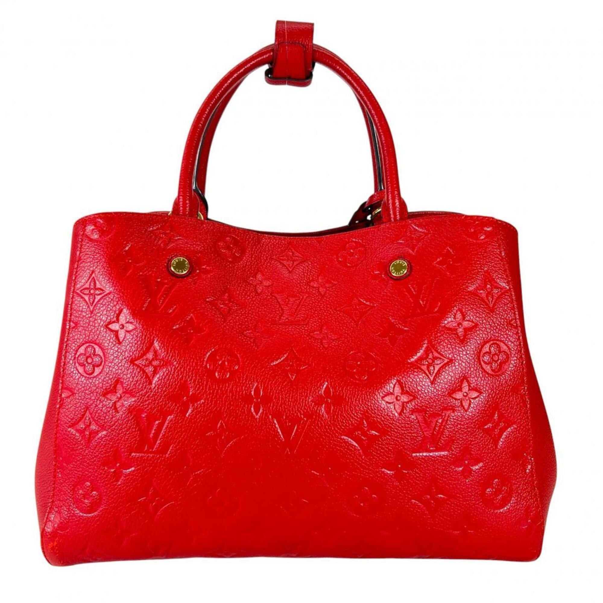 Louis Vuitton Louis Vuitton Handbag Cerise Montaigne MM Monogram Empreinte M41194 Red Size ONE SIZE - 2 Thumbnail