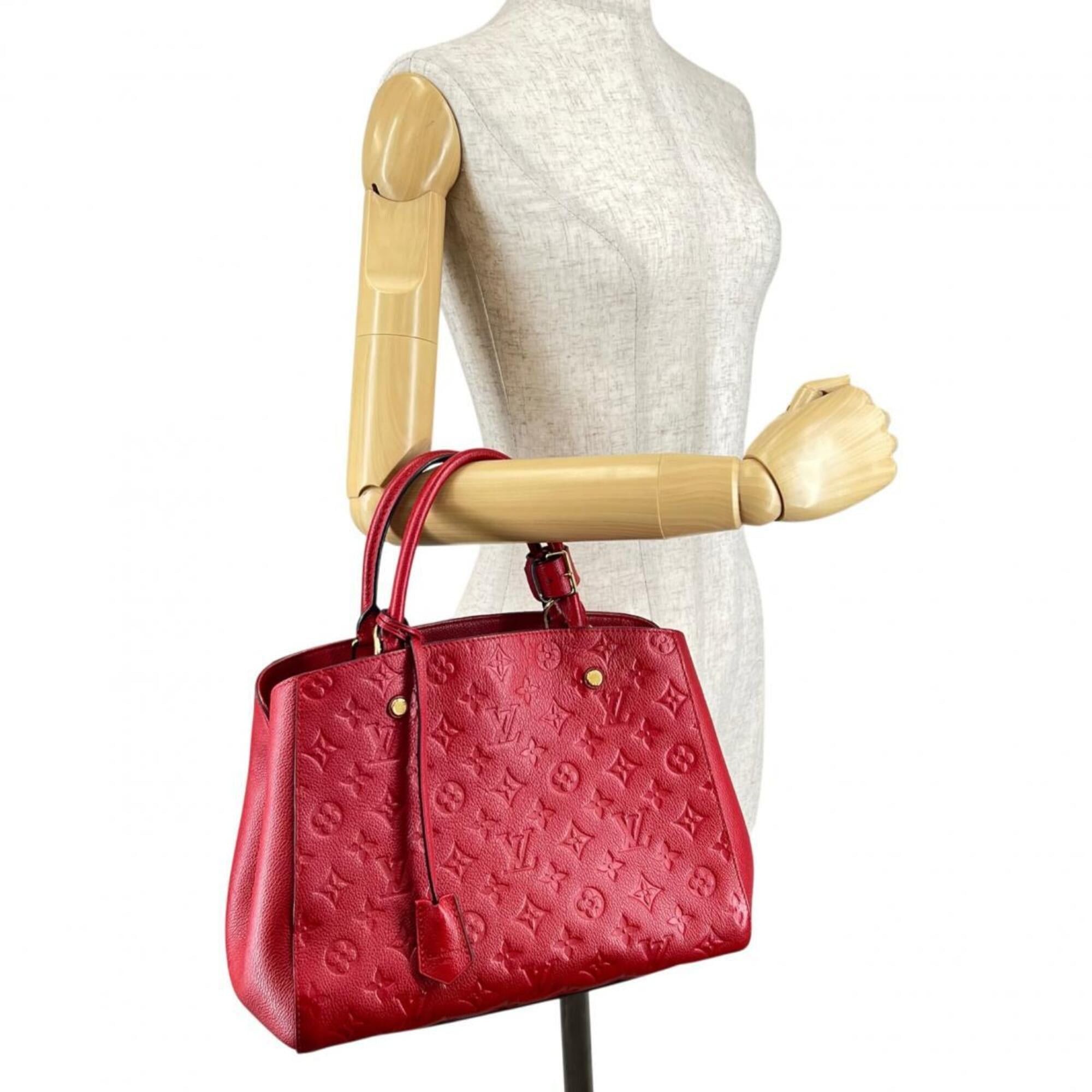 Louis Vuitton Louis Vuitton Handbag Cerise Montaigne MM Monogram Empreinte M41194 Red Size ONE SIZE - 14 Thumbnail