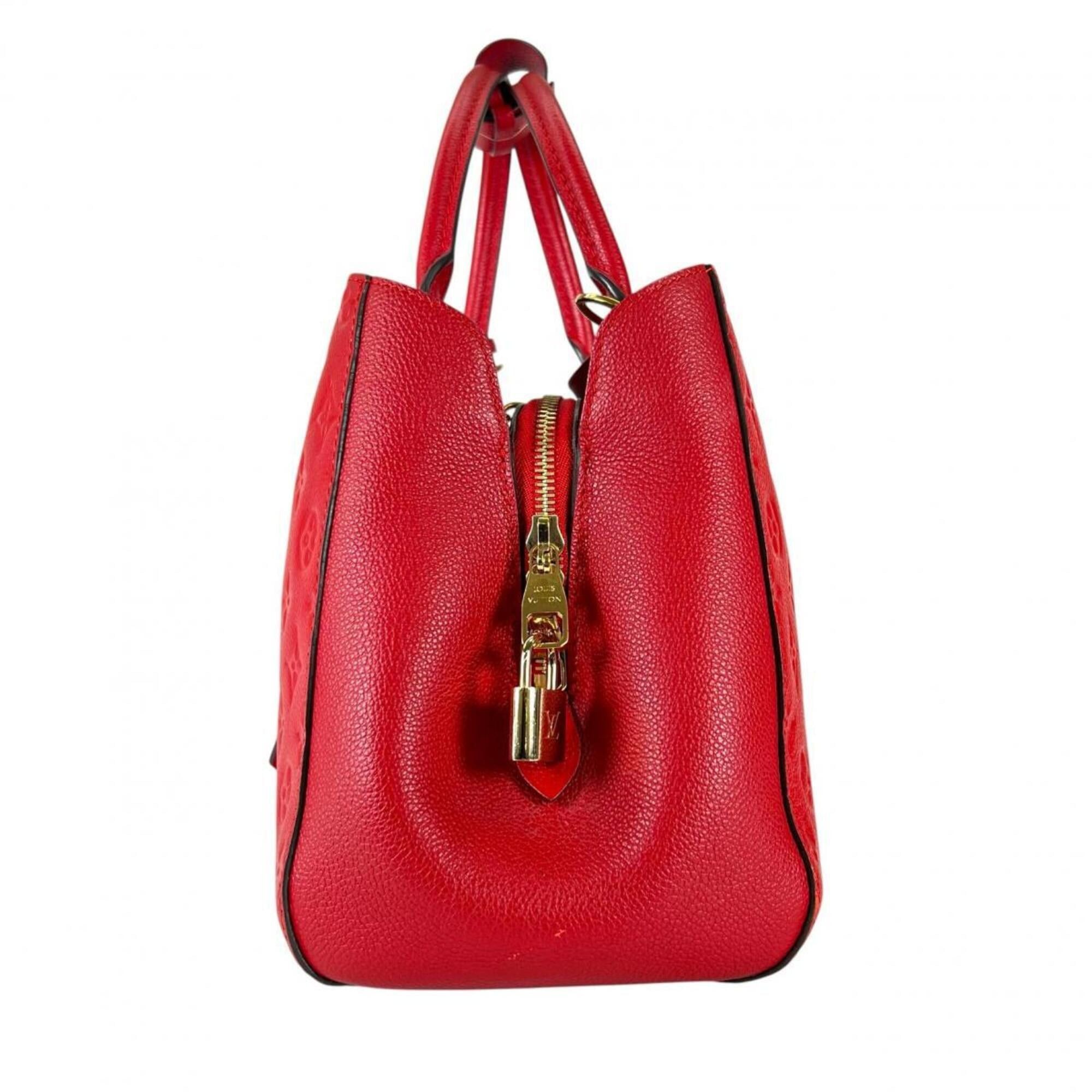 Louis Vuitton Louis Vuitton Handbag Cerise Montaigne MM Monogram Empreinte M41194 Red Size ONE SIZE - 3 Thumbnail