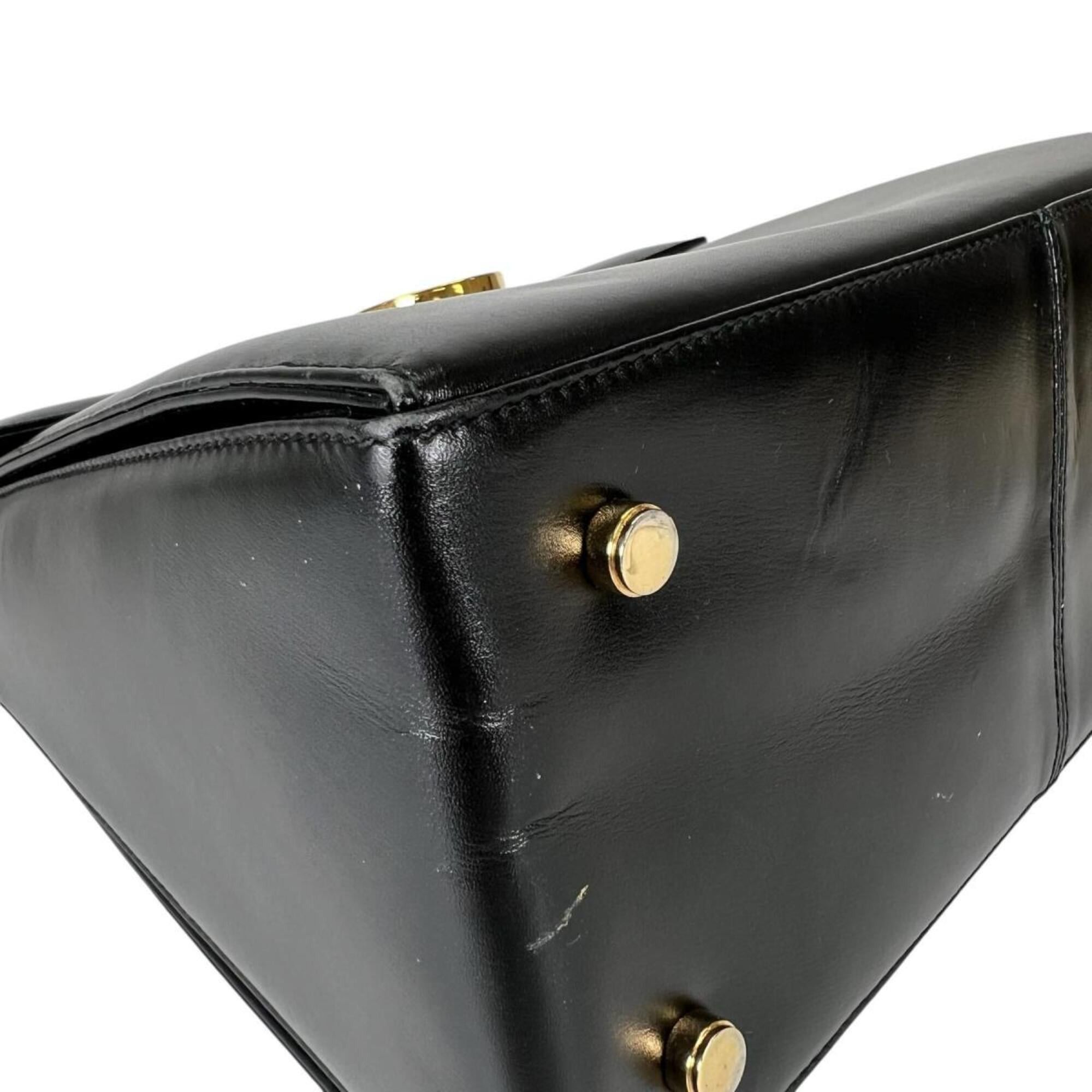 Salvatore Ferragamo Salvatore Ferragamo Compact Gancini Leather Handbag E210536 Black Size ONE SIZE - 5 Thumbnail