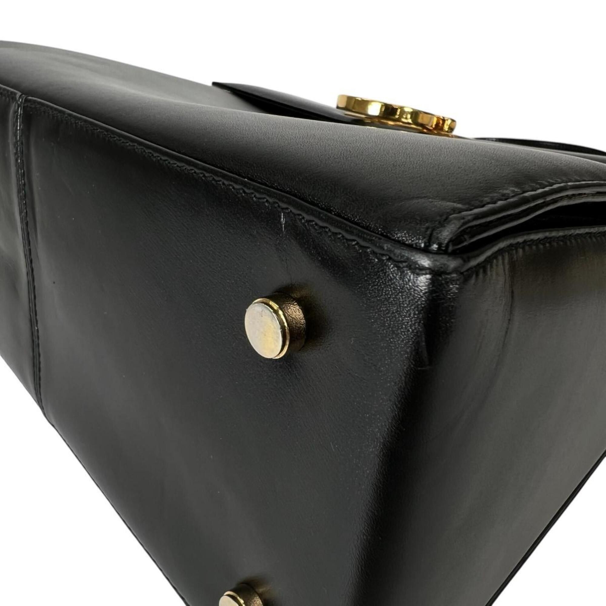 Salvatore Ferragamo Salvatore Ferragamo Compact Gancini Leather Handbag E210536 Black Size ONE SIZE - 6 Thumbnail