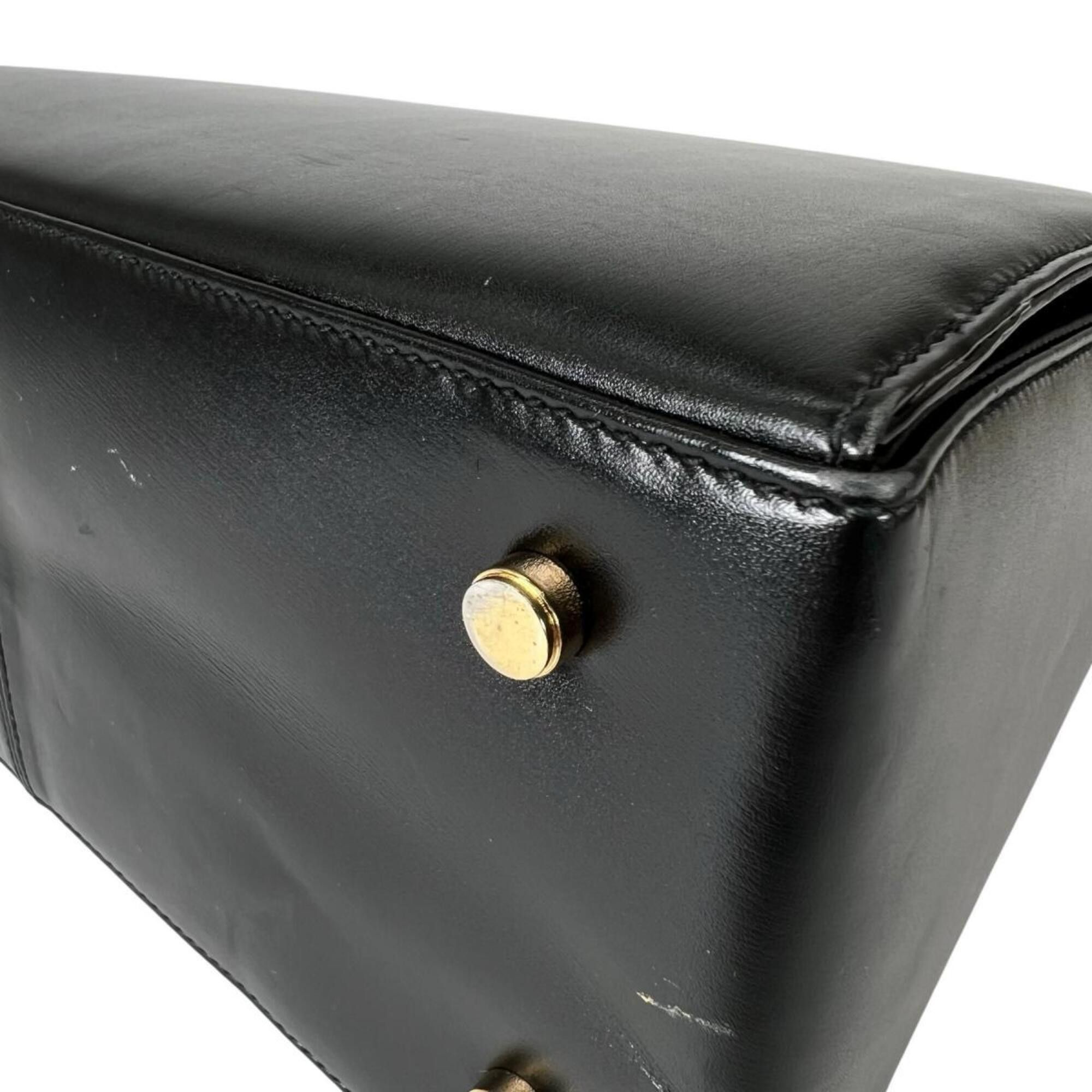 Salvatore Ferragamo Salvatore Ferragamo Compact Gancini Leather Handbag E210536 Black Size ONE SIZE - 8 Thumbnail