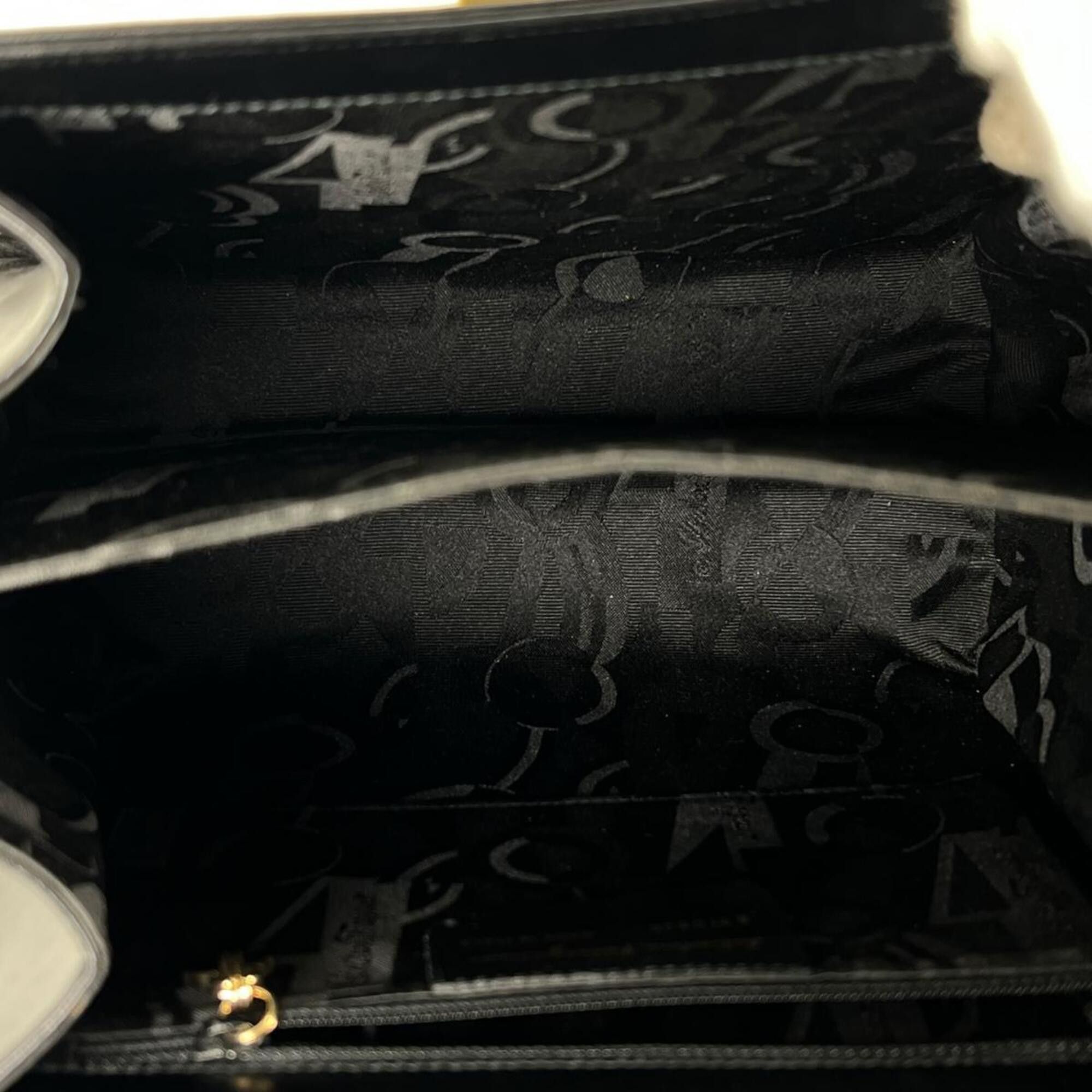 Salvatore Ferragamo Salvatore Ferragamo Compact Gancini Leather Handbag E210536 Black Size ONE SIZE - 18 Thumbnail