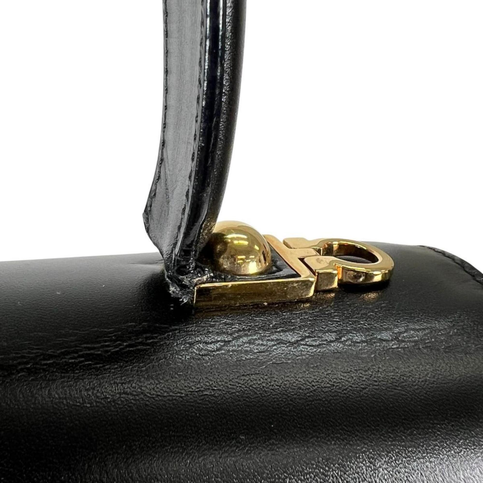 Salvatore Ferragamo Salvatore Ferragamo Compact Gancini Leather Handbag E210536 Black Size ONE SIZE - 12 Thumbnail