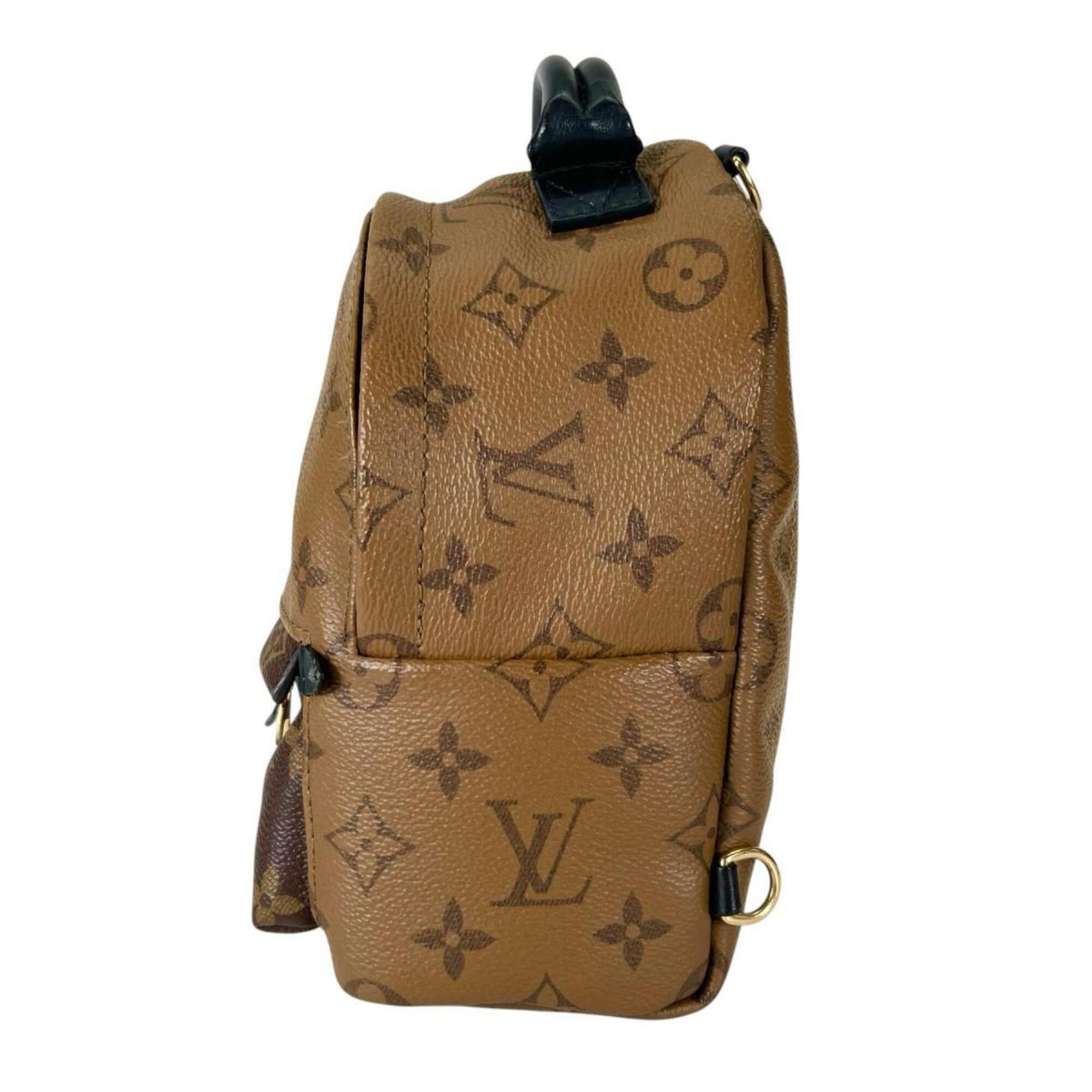 Louis Vuitton Louis Vuitton MINI Monogram Reverse Palm Springs Leather Backpack (M44872, Brown) Size ONE SIZE - 4 Thumbnail