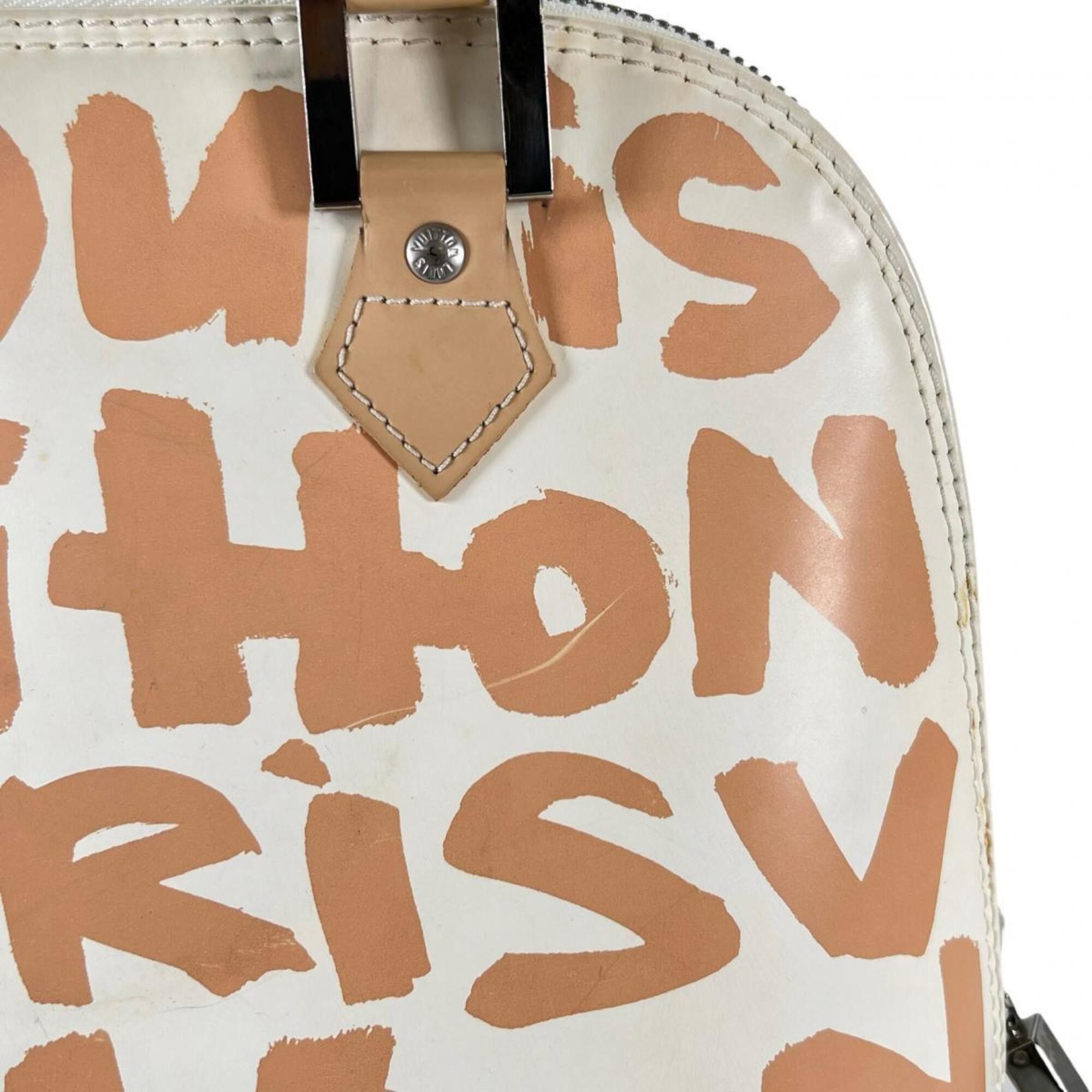Louis Vuitton Louis Vuitton Handbag Graffiti Stephen Sprouse Alma MM Leather M92180 Beige Size ONE SIZE - 13 Thumbnail