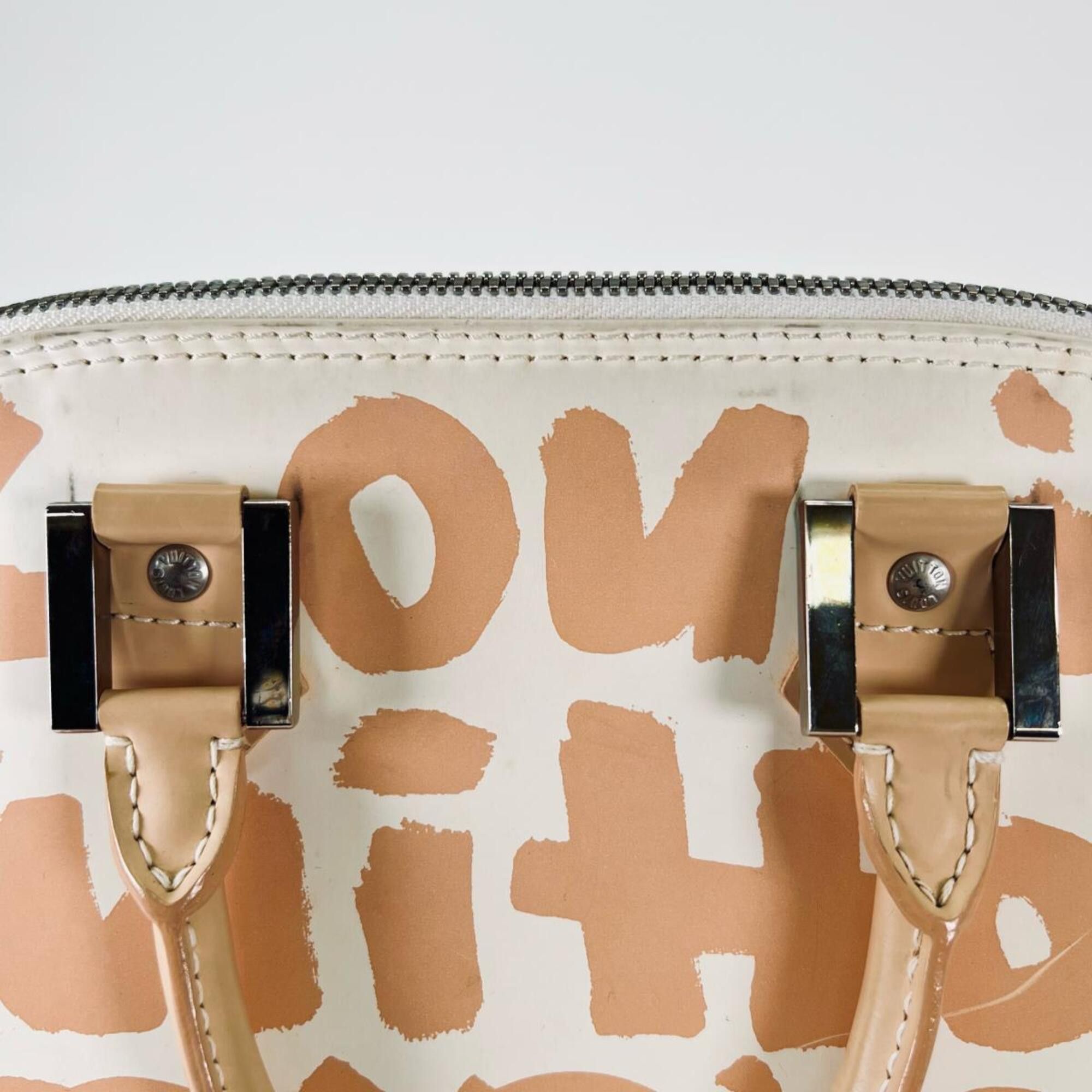 Louis Vuitton Louis Vuitton Handbag Graffiti Stephen Sprouse Alma MM Leather M92180 Beige Size ONE SIZE - 11 Thumbnail