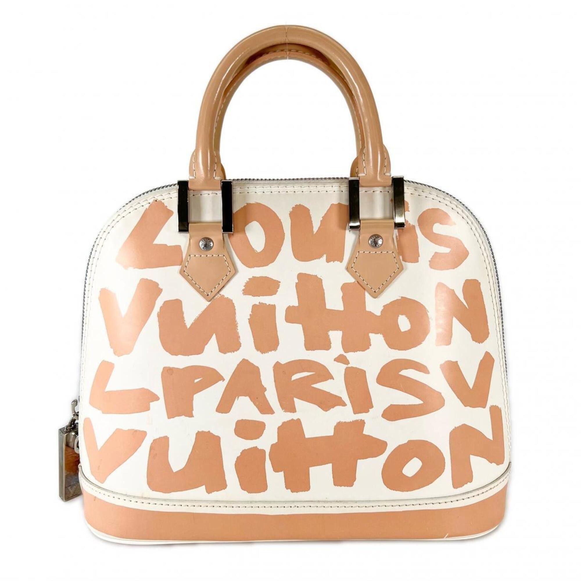Louis Vuitton Louis Vuitton Handbag Graffiti Stephen Sprouse Alma MM Leather M92180 Beige Size ONE SIZE - 2 Thumbnail