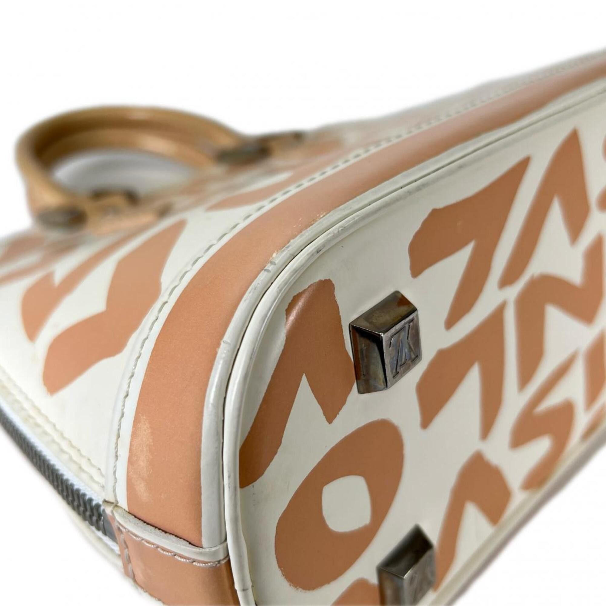 Louis Vuitton Louis Vuitton Handbag Graffiti Stephen Sprouse Alma MM Leather M92180 Beige Size ONE SIZE - 7 Thumbnail