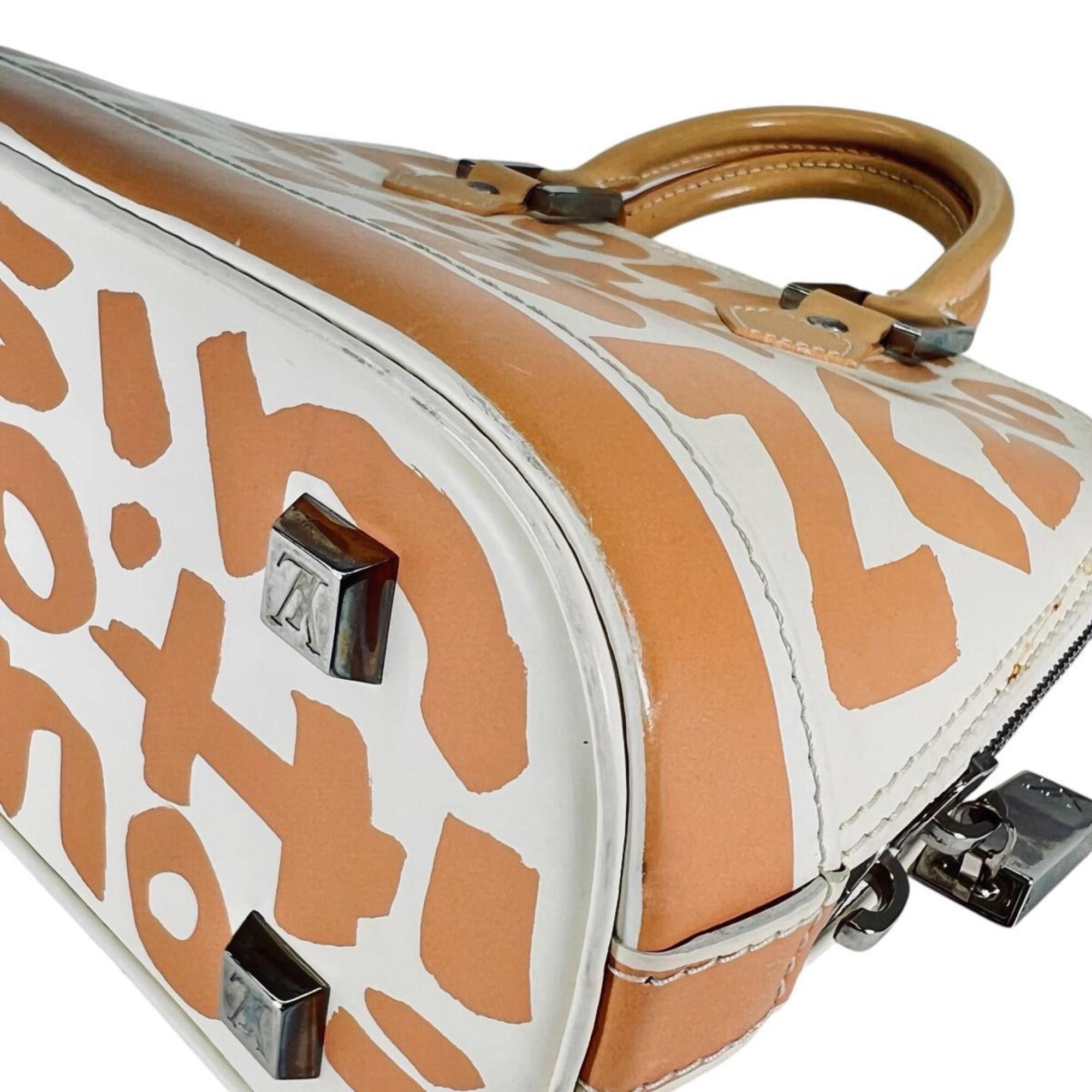 Louis Vuitton Louis Vuitton Handbag Graffiti Stephen Sprouse Alma MM Leather M92180 Beige Size ONE SIZE - 8 Thumbnail