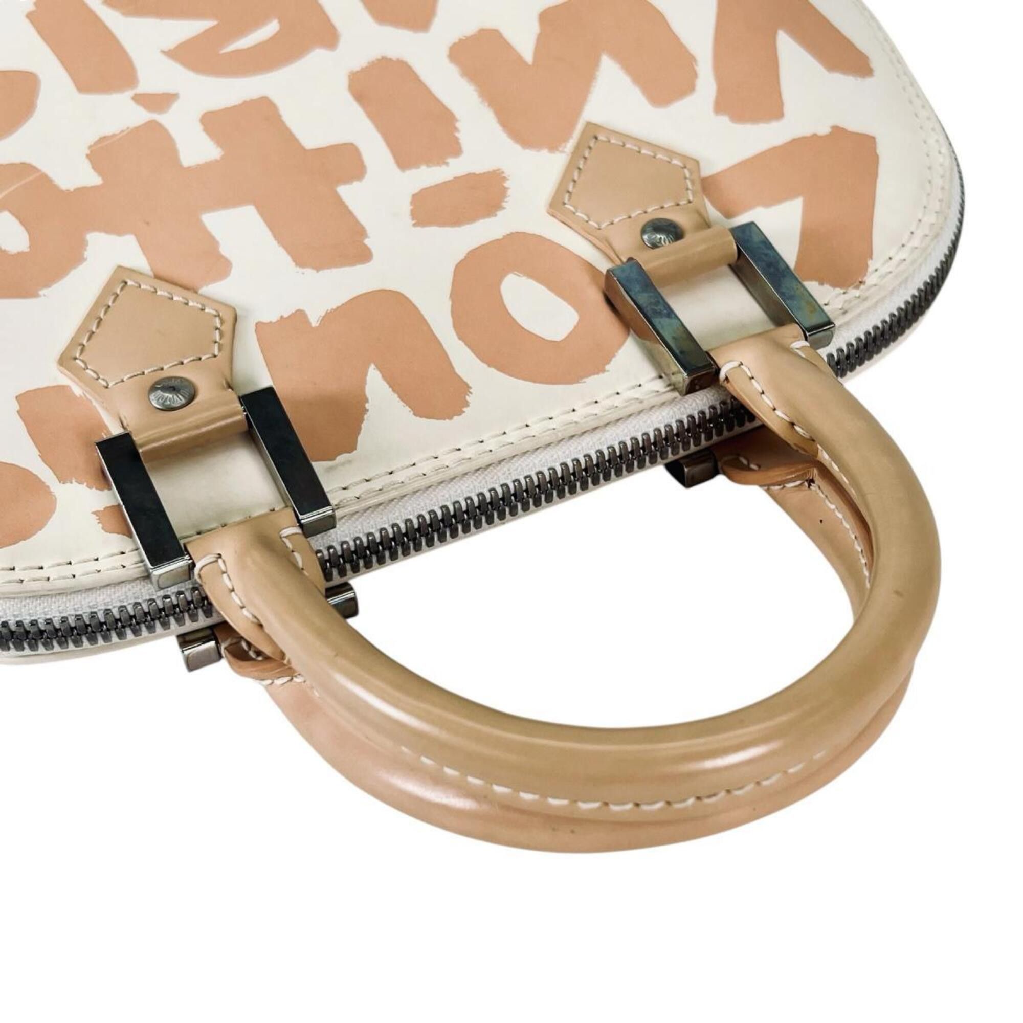 Louis Vuitton Louis Vuitton Handbag Graffiti Stephen Sprouse Alma MM Leather M92180 Beige Size ONE SIZE - 9 Thumbnail