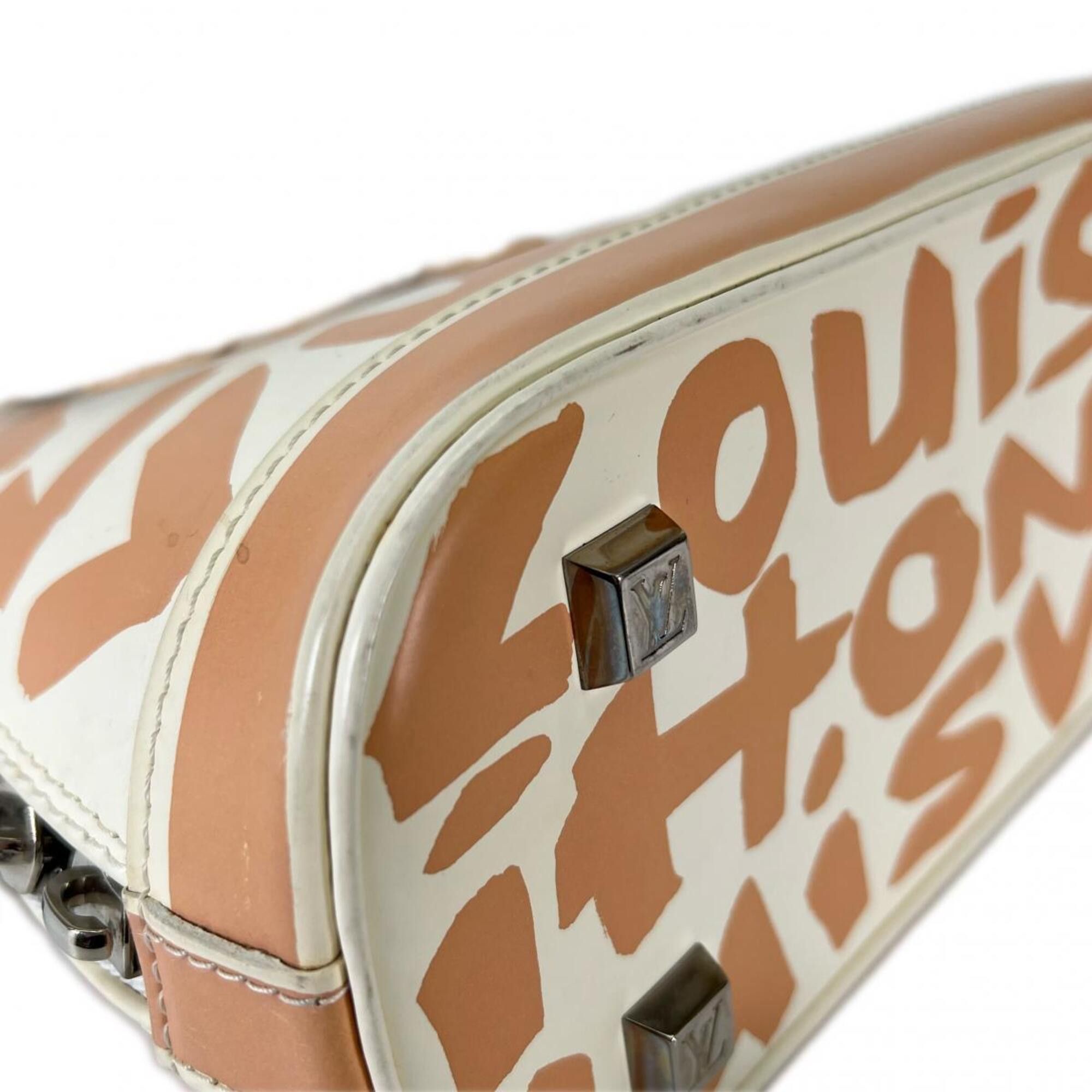 Louis Vuitton Louis Vuitton Handbag Graffiti Stephen Sprouse Alma MM Leather M92180 Beige Size ONE SIZE - 5 Thumbnail