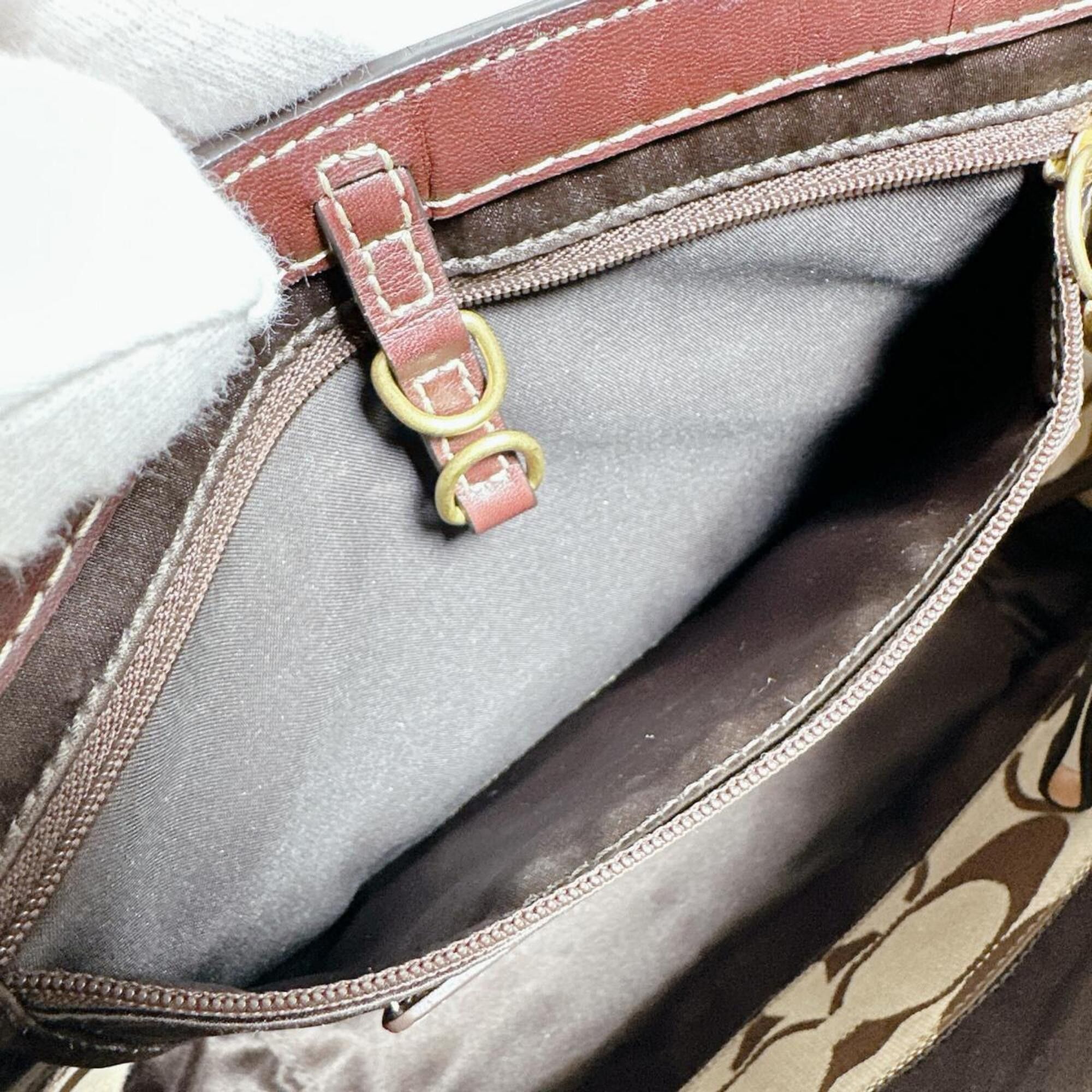 Coach Coach tote bag, canvas, signature pattern, 10124 brown Size ONE SIZE - 10 Thumbnail