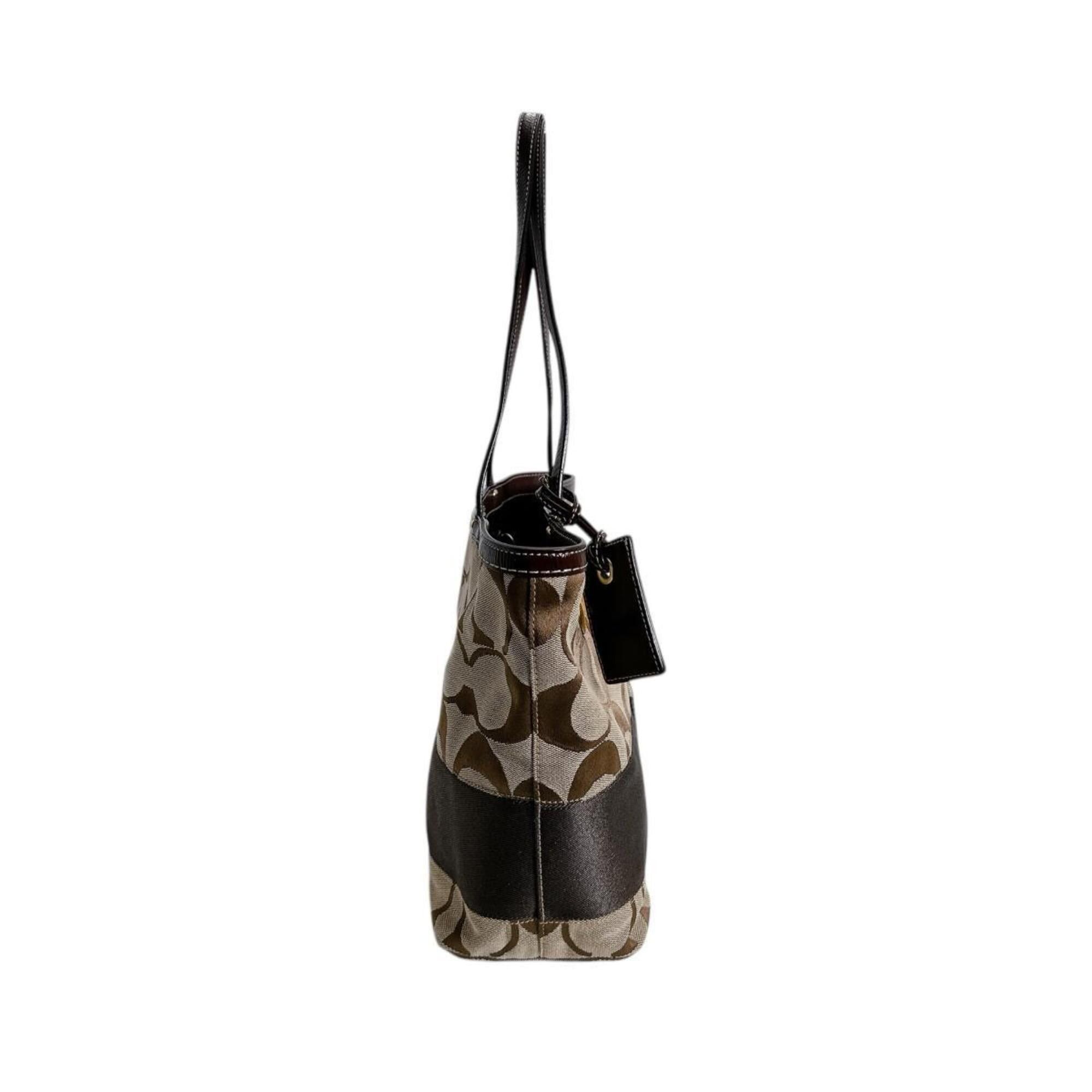 Coach Coach tote bag, canvas, signature pattern, 10124 brown Size ONE SIZE - 3 Thumbnail