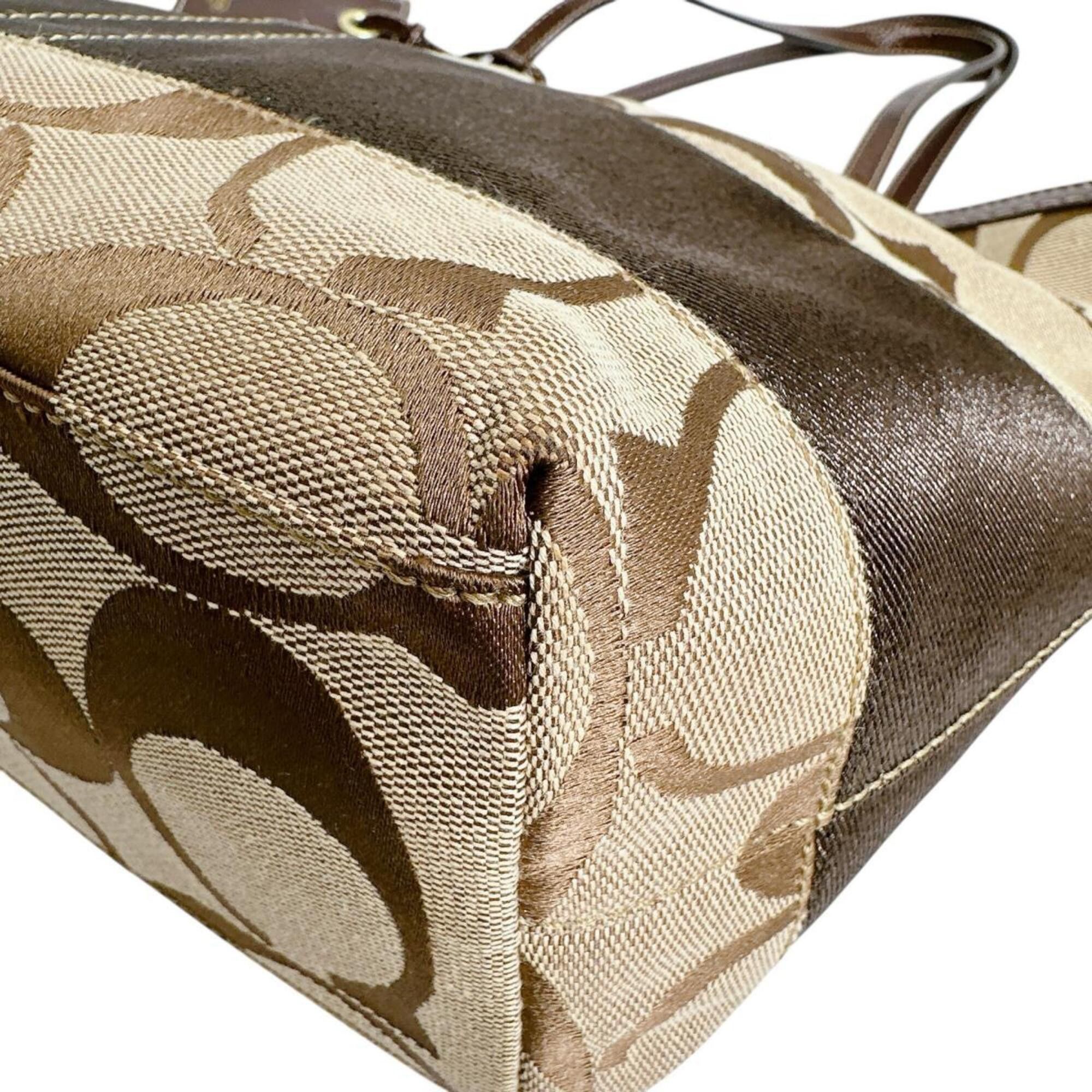 Coach Coach tote bag, canvas, signature pattern, 10124 brown Size ONE SIZE - 5 Thumbnail
