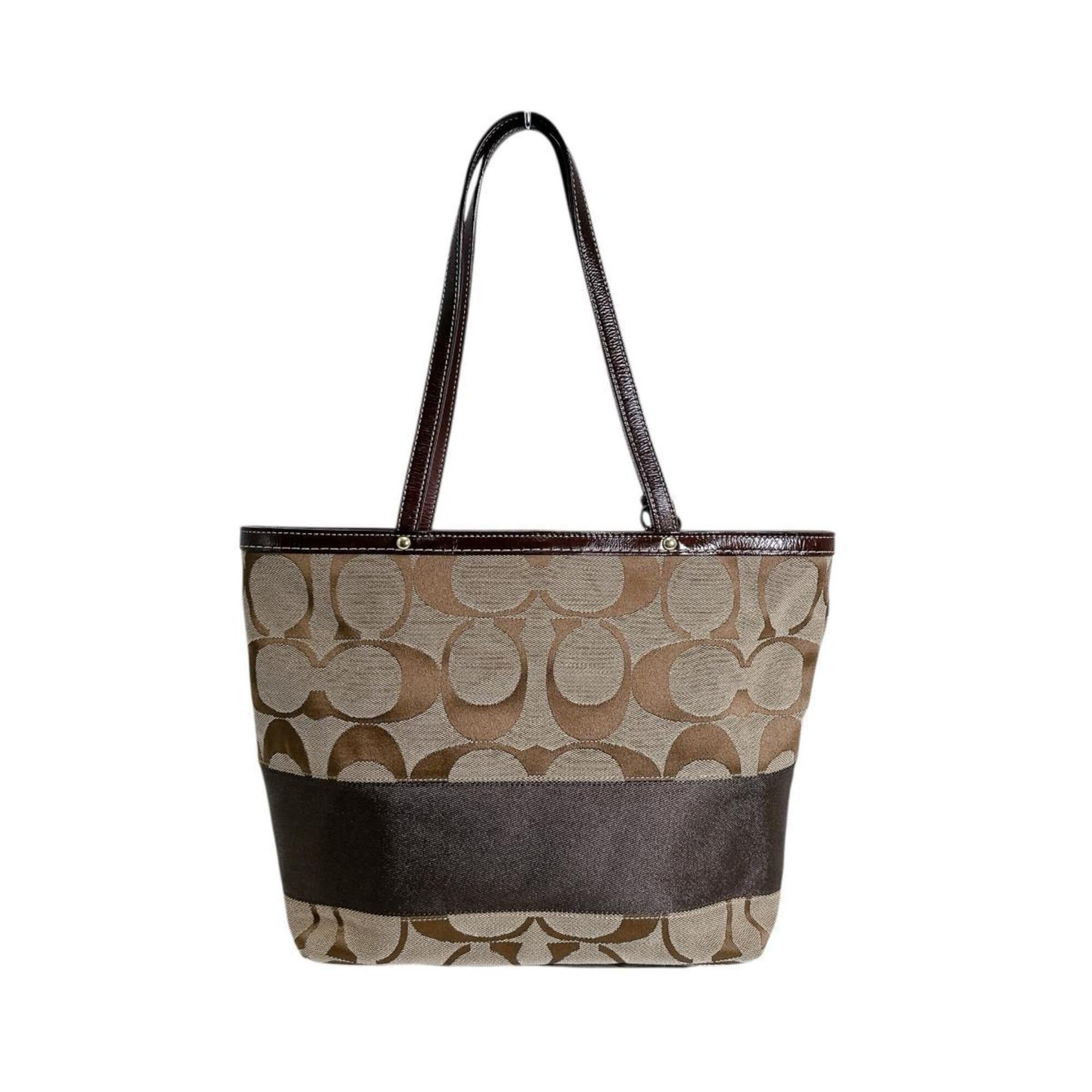 Coach Coach tote bag, canvas, signature pattern, 10124 brown Size ONE SIZE - 2 Thumbnail
