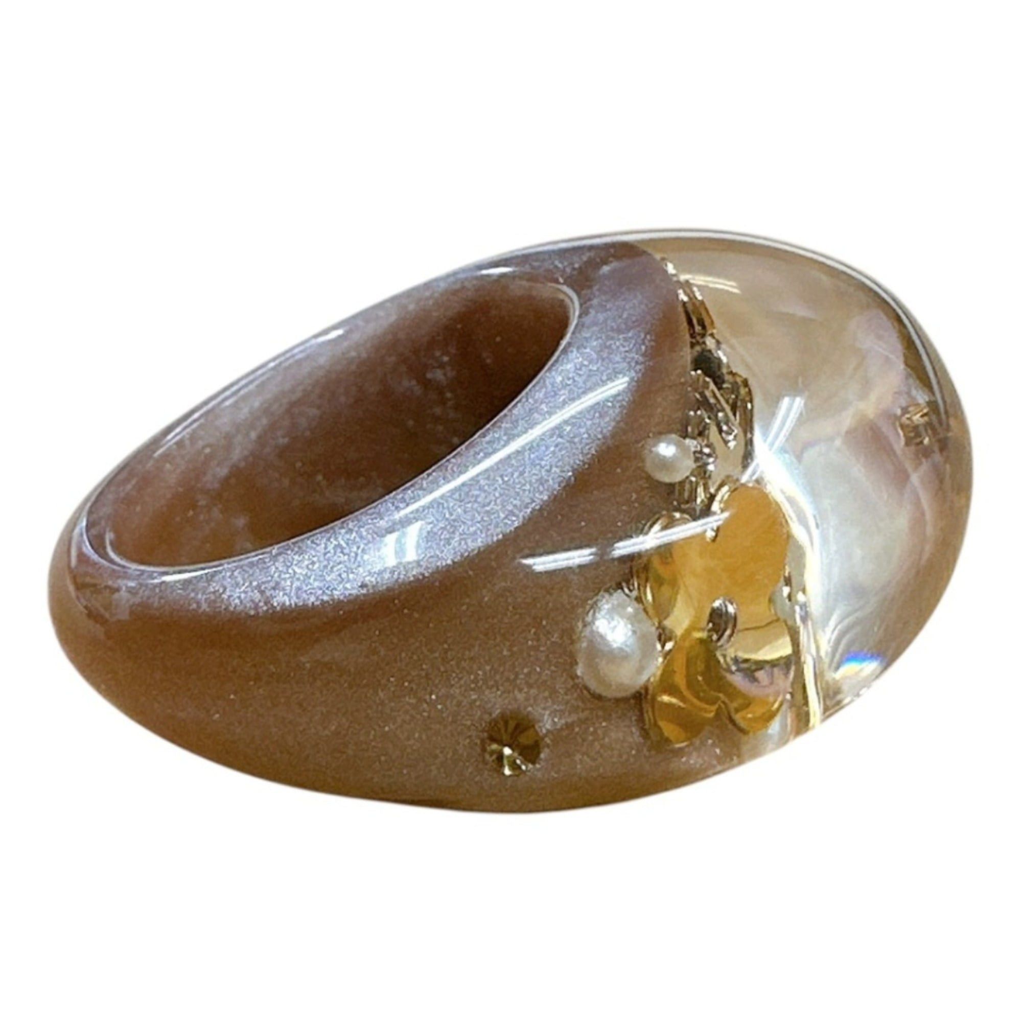 Louis Vuitton Louis Vuitton ring, size M, Bague Inclusion, M65311, brown x gold. Size ONE SIZE - 5 Thumbnail