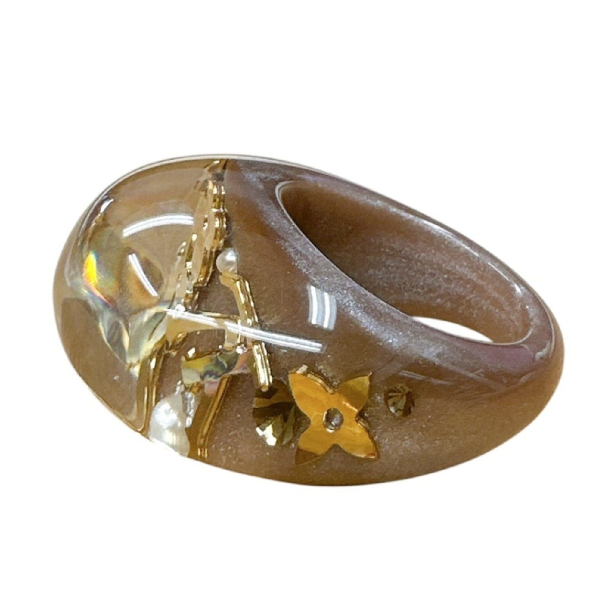 Louis Vuitton Louis Vuitton ring, size M, Bague Inclusion, M65311, brown x gold. Size ONE SIZE - 4 Thumbnail