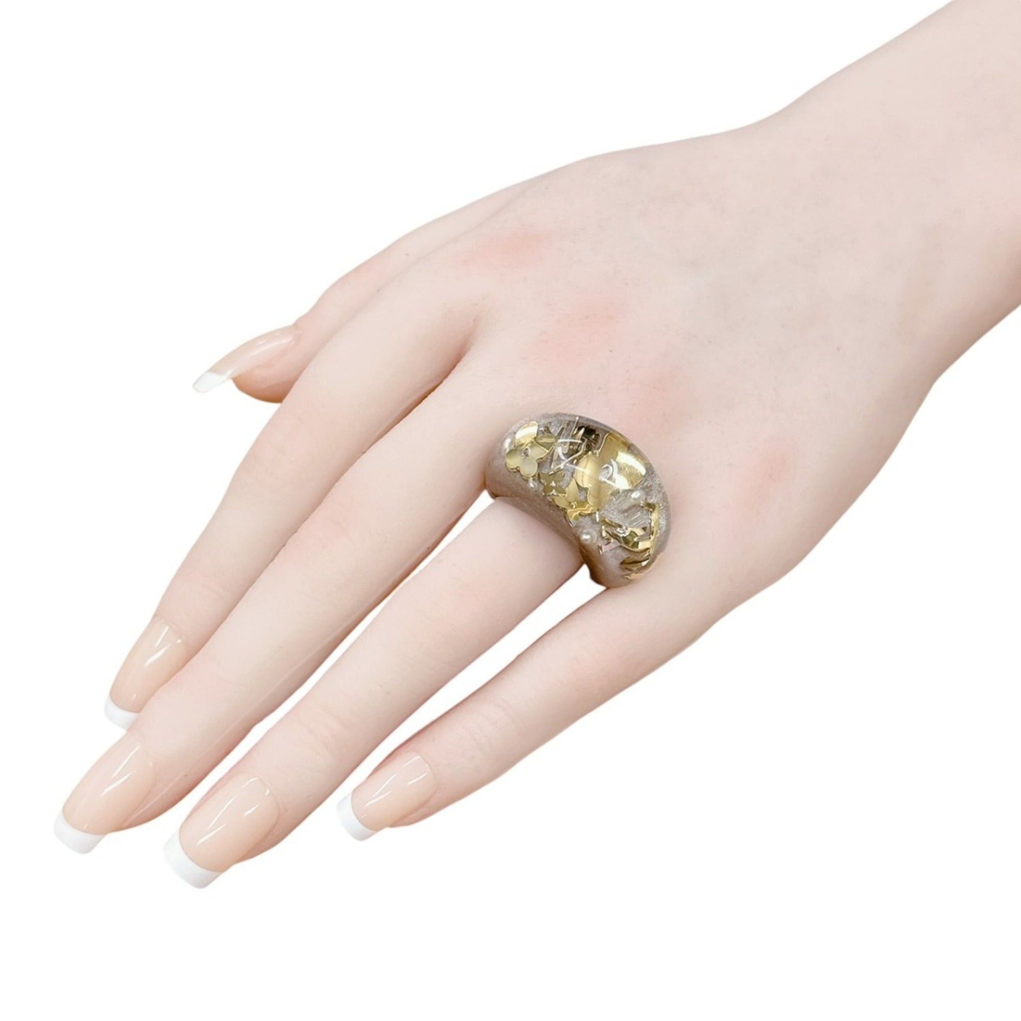 Louis Vuitton Louis Vuitton ring, size M, Bague Inclusion, M65311, brown x gold. Size ONE SIZE - 9 Thumbnail