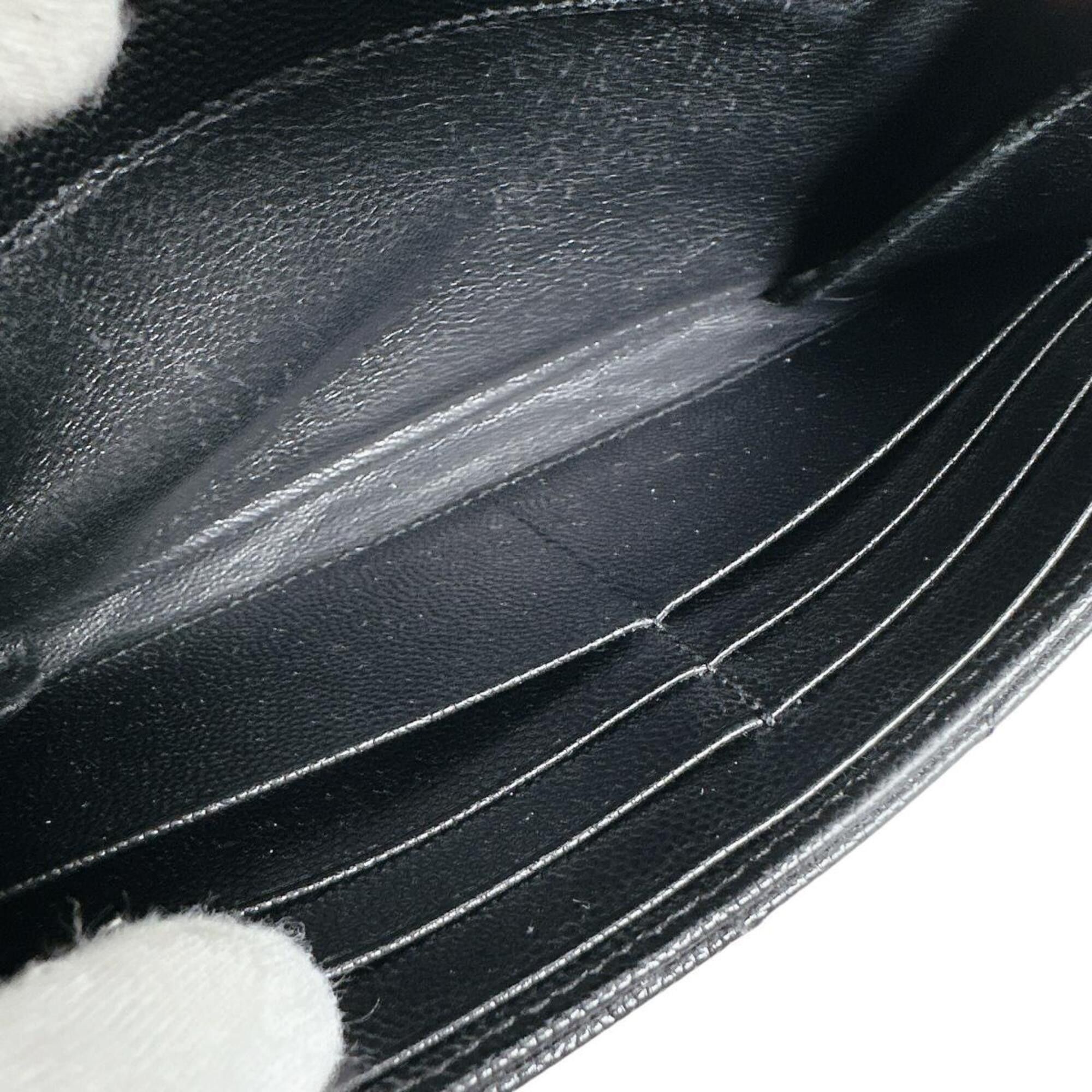 Yves Saint Laurent Yves Saint Laurent Cassandra Long Wallet, Button Closure, Leather, Black Size ONE SIZE - 12 Thumbnail