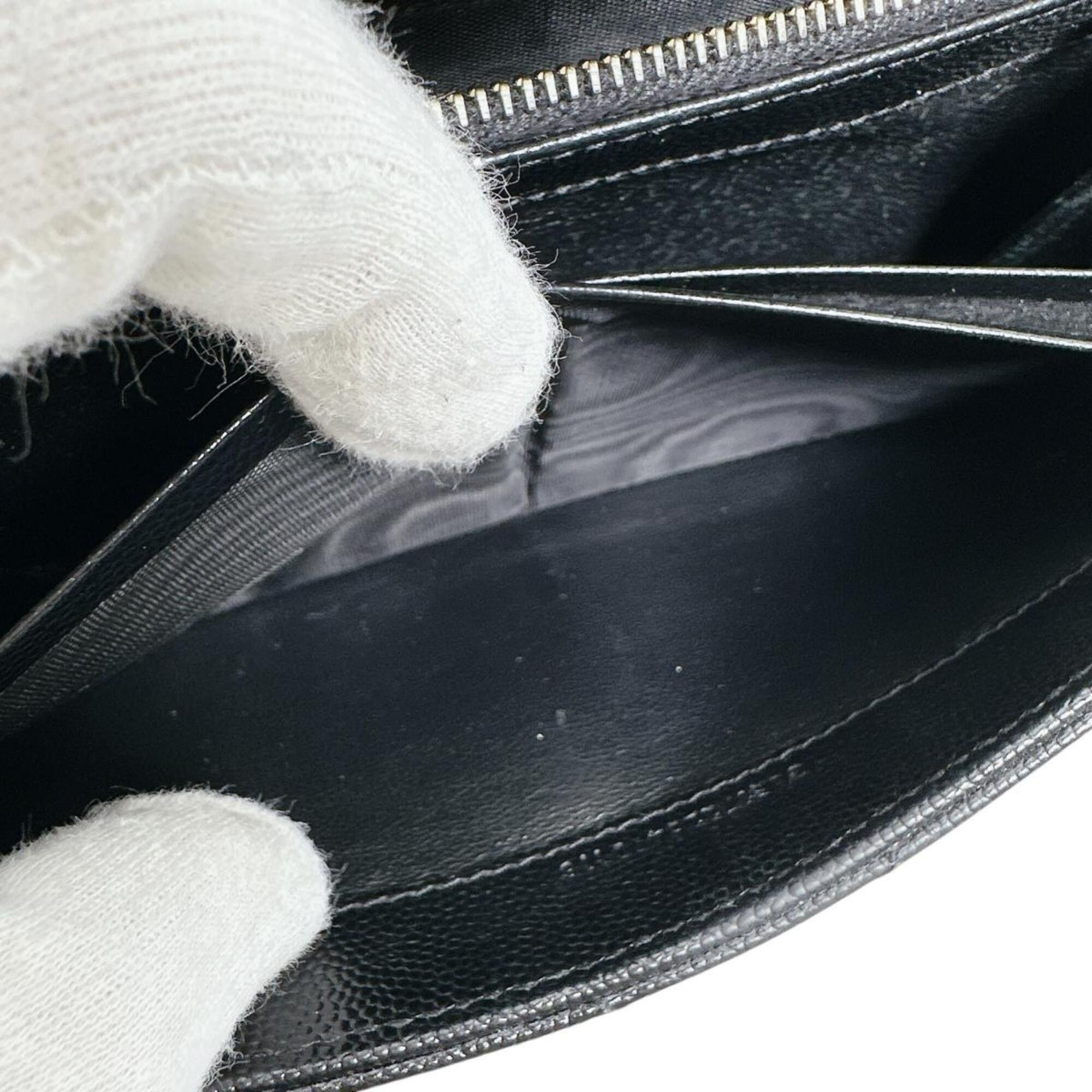 Yves Saint Laurent Yves Saint Laurent Cassandra Long Wallet, Button Closure, Leather, Black Size ONE SIZE - 11 Thumbnail
