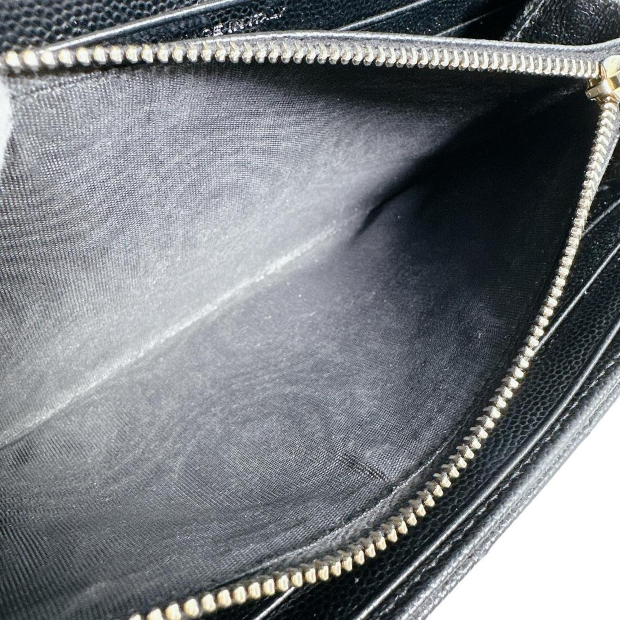 Yves Saint Laurent Yves Saint Laurent Cassandra Long Wallet, Button Closure, Leather, Black Size ONE SIZE - 13 Thumbnail