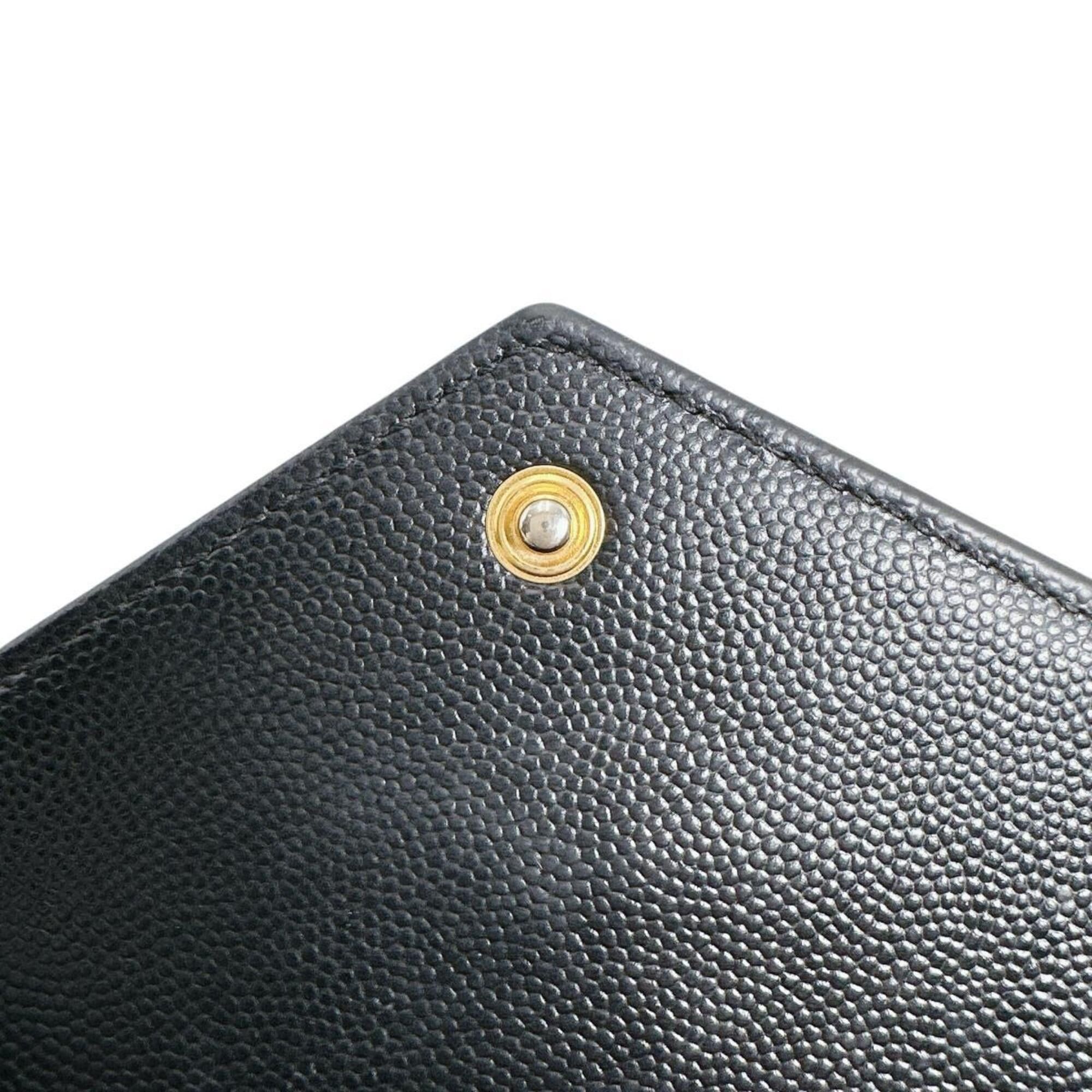 Yves Saint Laurent Yves Saint Laurent Cassandra Long Wallet, Button Closure, Leather, Black Size ONE SIZE - 14 Thumbnail